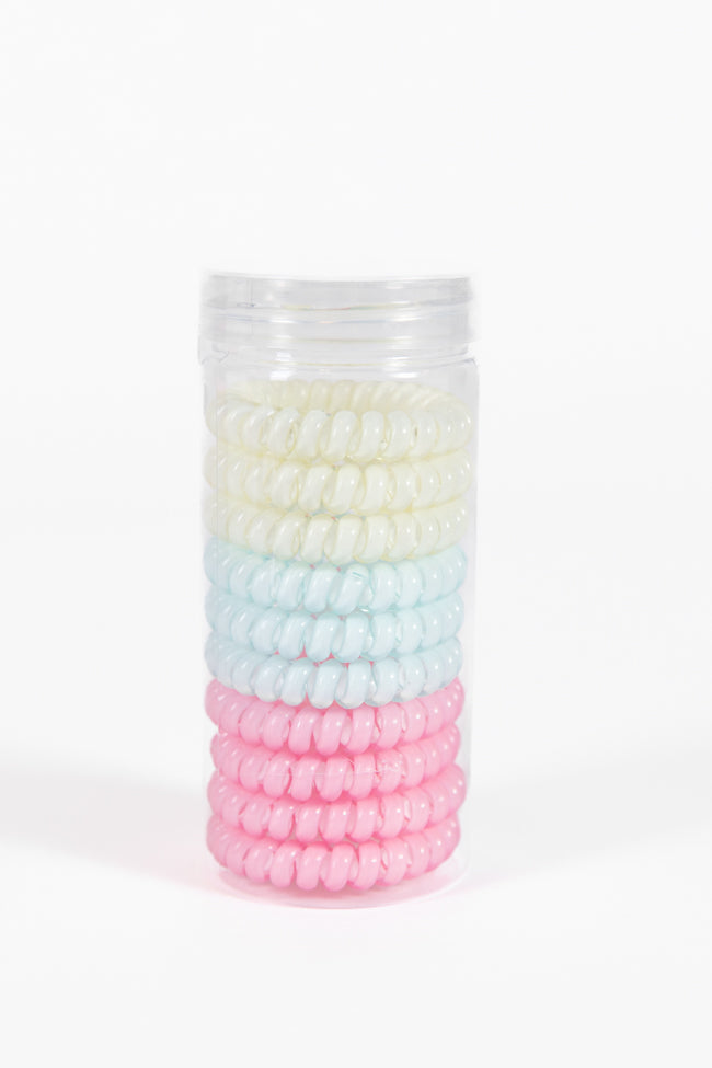Colorful Stretchy Hair Ties Set - 12 Pack Soft No Damage Hair Elastics for Women & Girls - Perfect for Ponytails, Braids, Workouts & Everyday Use