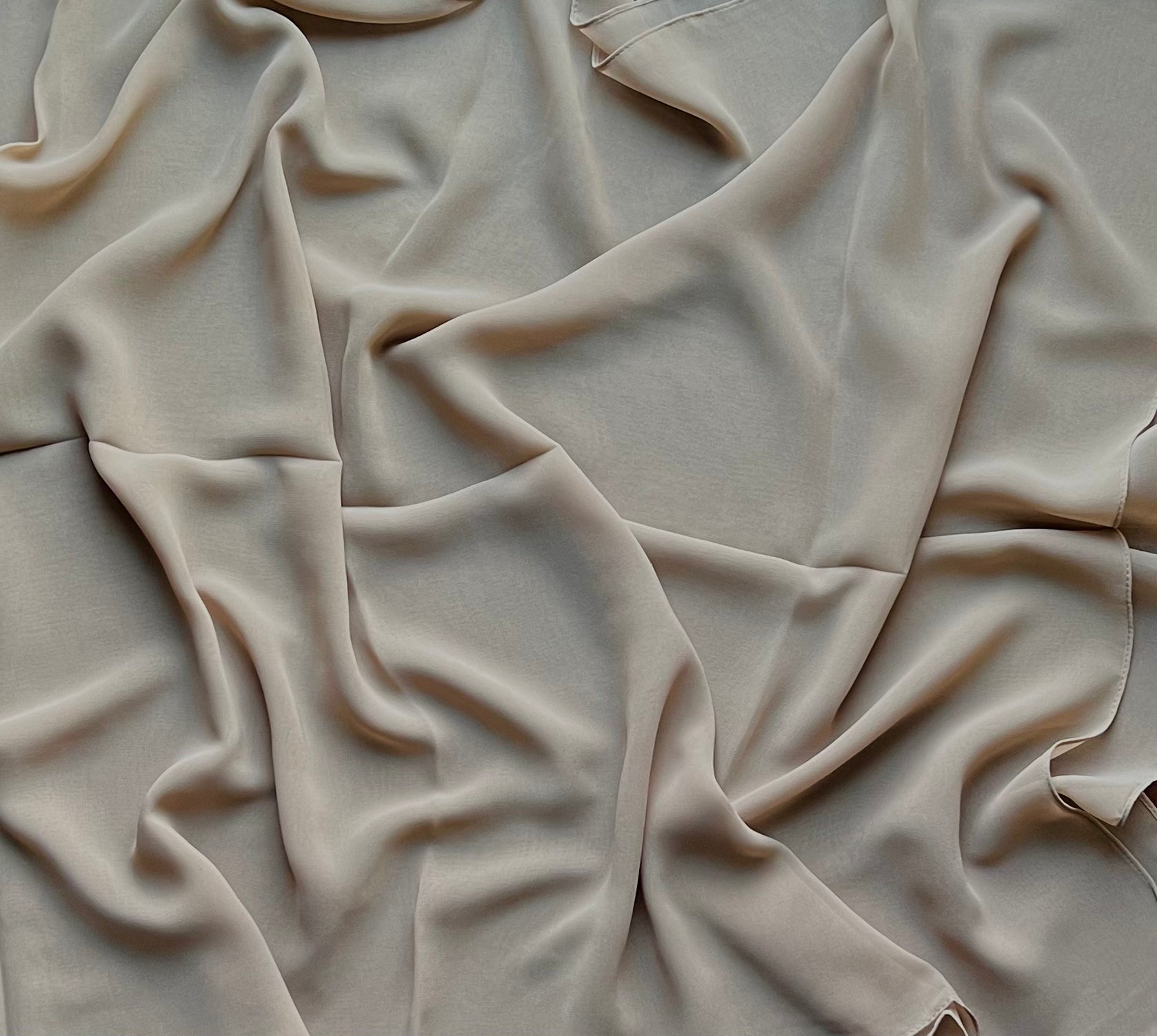 Elegant Georgette Chiffon Scarf - Light Tan Color - Perfect for Women's Fashion Accessories, Office Wear & Evening Events