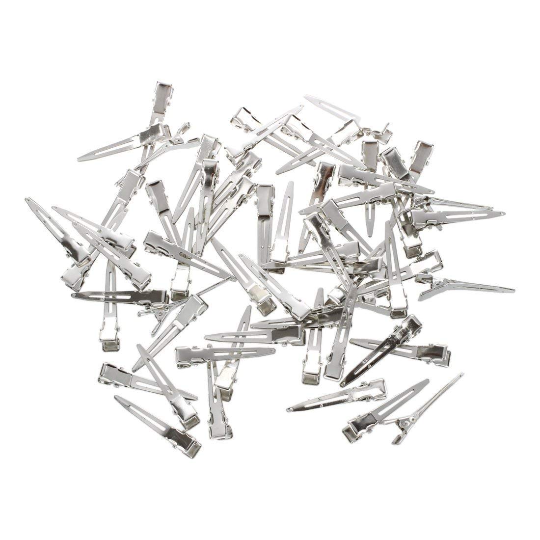 APOEM 60-Piece Professional Steel Hair Clips Set - Silver Duck Salon Hairdressing Clips for Women & Girls - Durable Hair Styling Accessories for Salon, Home Use & DIY Hairstyles