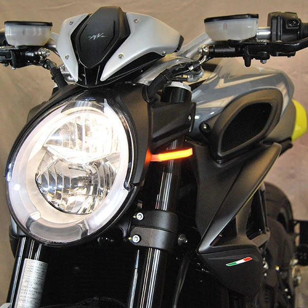 MV Agusta Dragster 800 LED Front Turn Signals - High Visibility Motorcycle Indicators for Enhanced Safety | Perfect for Urban Commuting & Night Riding
