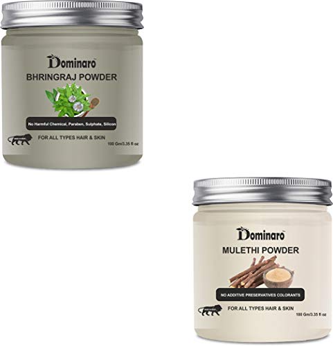 Organic Bhringraj & Mulethi Powder for Skin & Hair Care - 200g Combo Pack for Natural Beauty