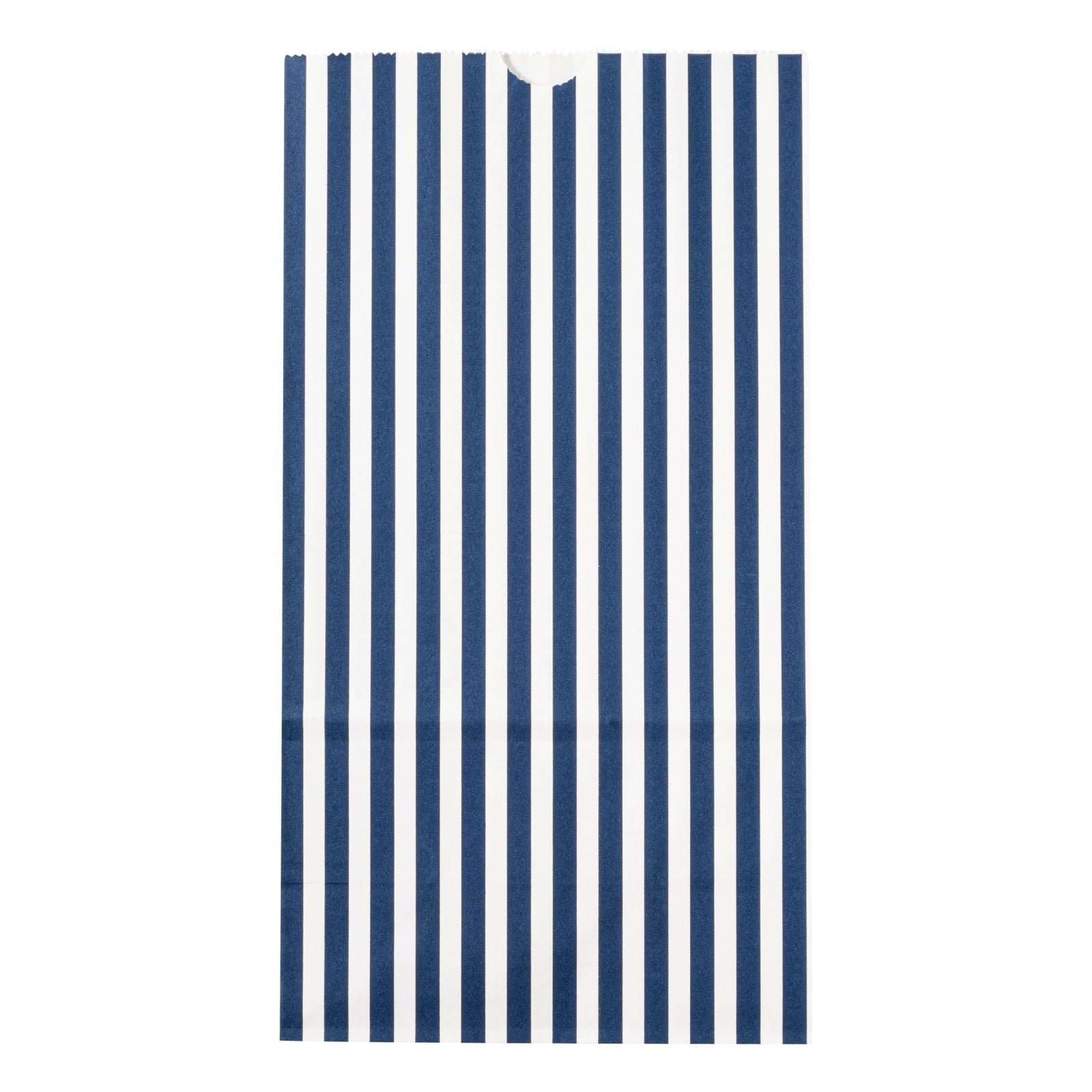 Premium Blue and White Stripe Paper Bags - 6 lbs, 6 x 3.5 x 10.75 Inches - 100 Count Bulk Pack for Gift Wrapping, Party Favors & Retail Packaging