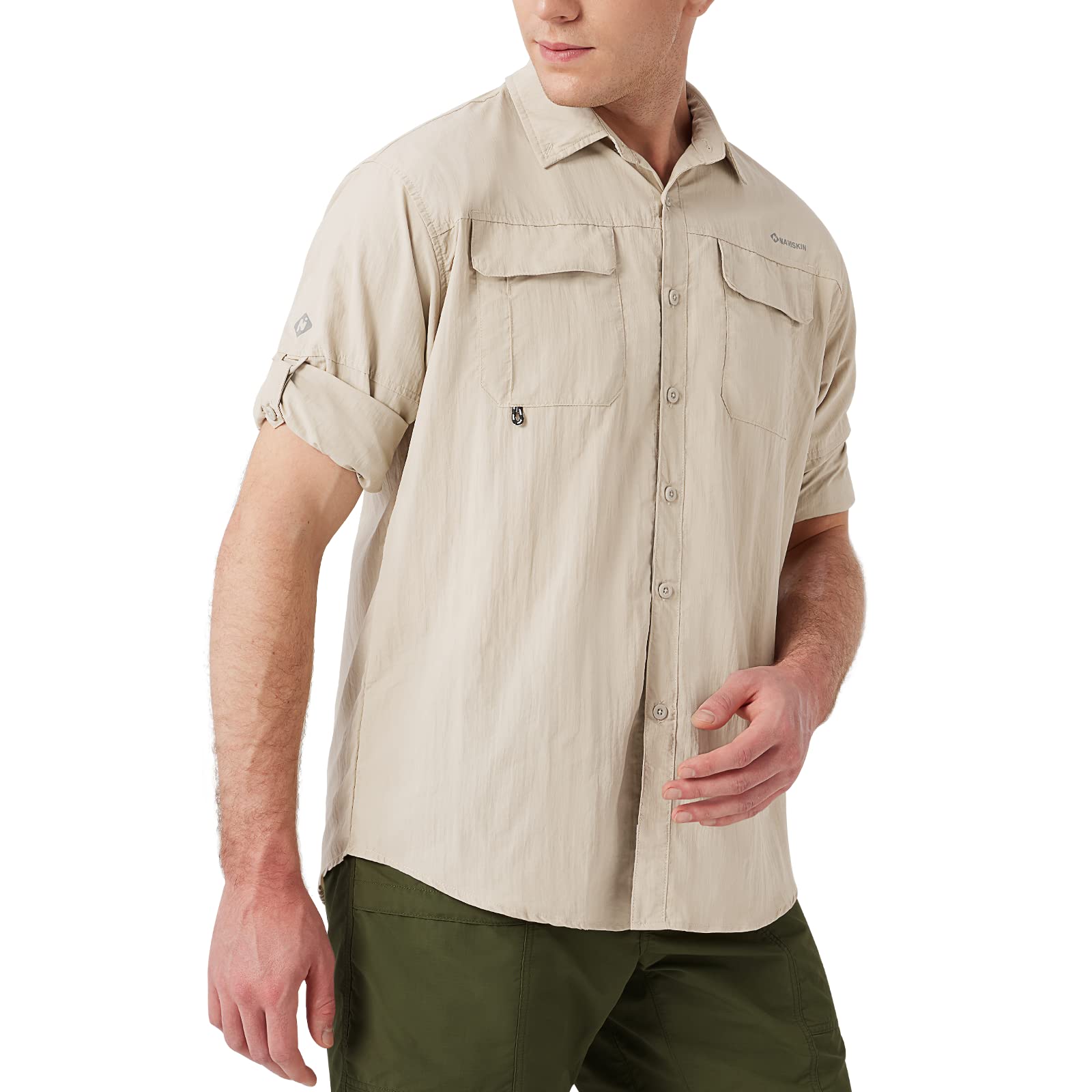 NAVISKIN UPF 50+ Men's Sun Protection Fishing Shirt - Long Sleeve UV Shirt for Fishing, Hiking, Travel & Camping - Lightweight Quick-Dry Outdoor Performance Shirt for Sun Safety