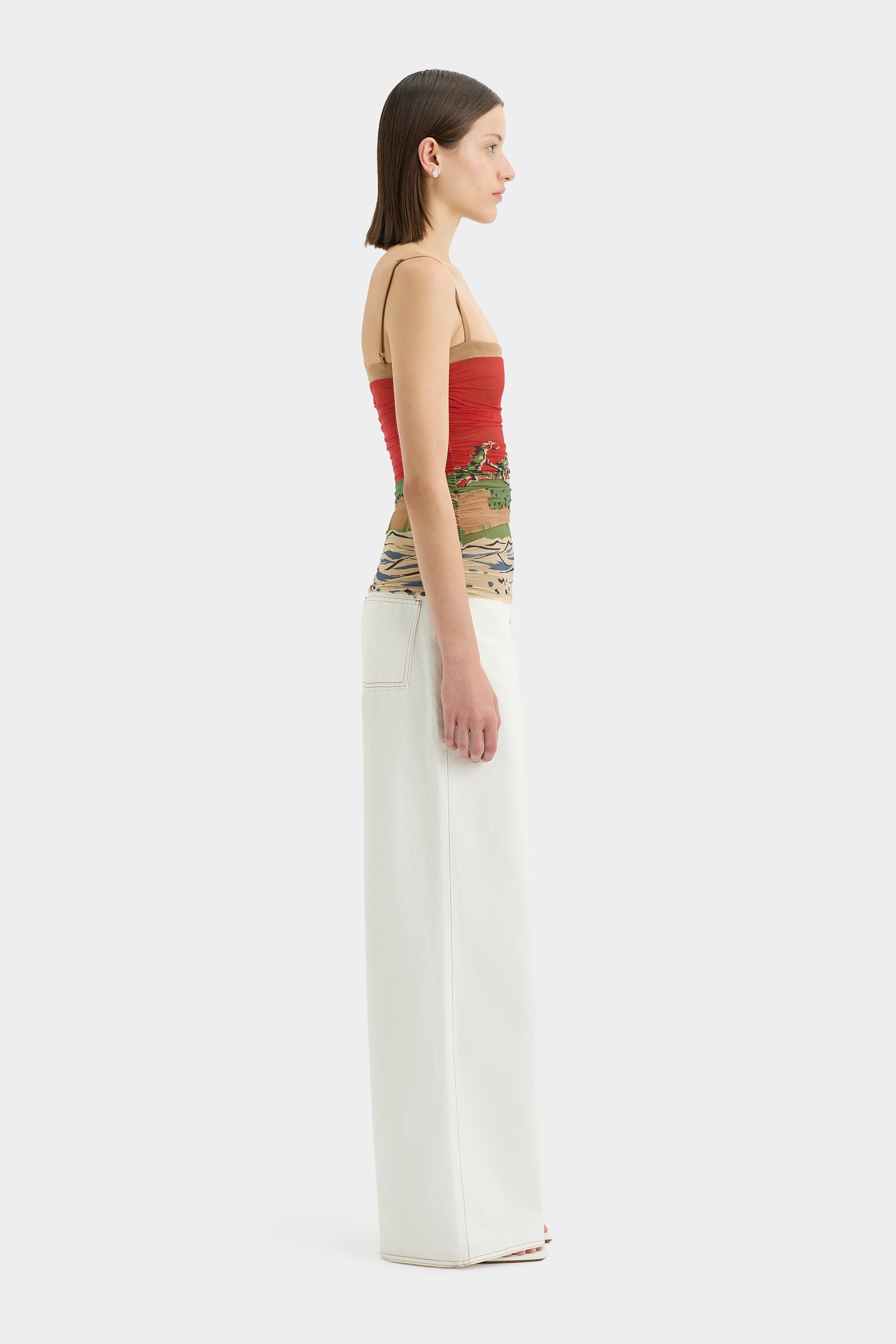 Redwood Ruched Cami Top for Women - Stretchy Sleeveless Tank with Adjustable Straps - Perfect for Layering, Casual Outfits & Summer Wardrobe