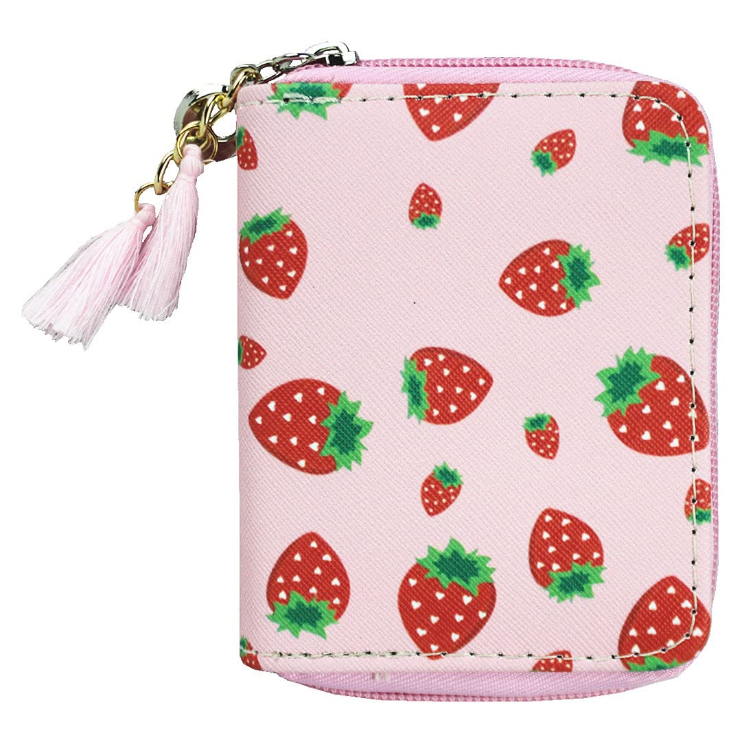 Mayebridge Women's PU Leather Strawberry Zipper Wallet - Cute Purse for Girls & Women - Perfect for Everyday Use, Travel, and Gifts (Strawberry)