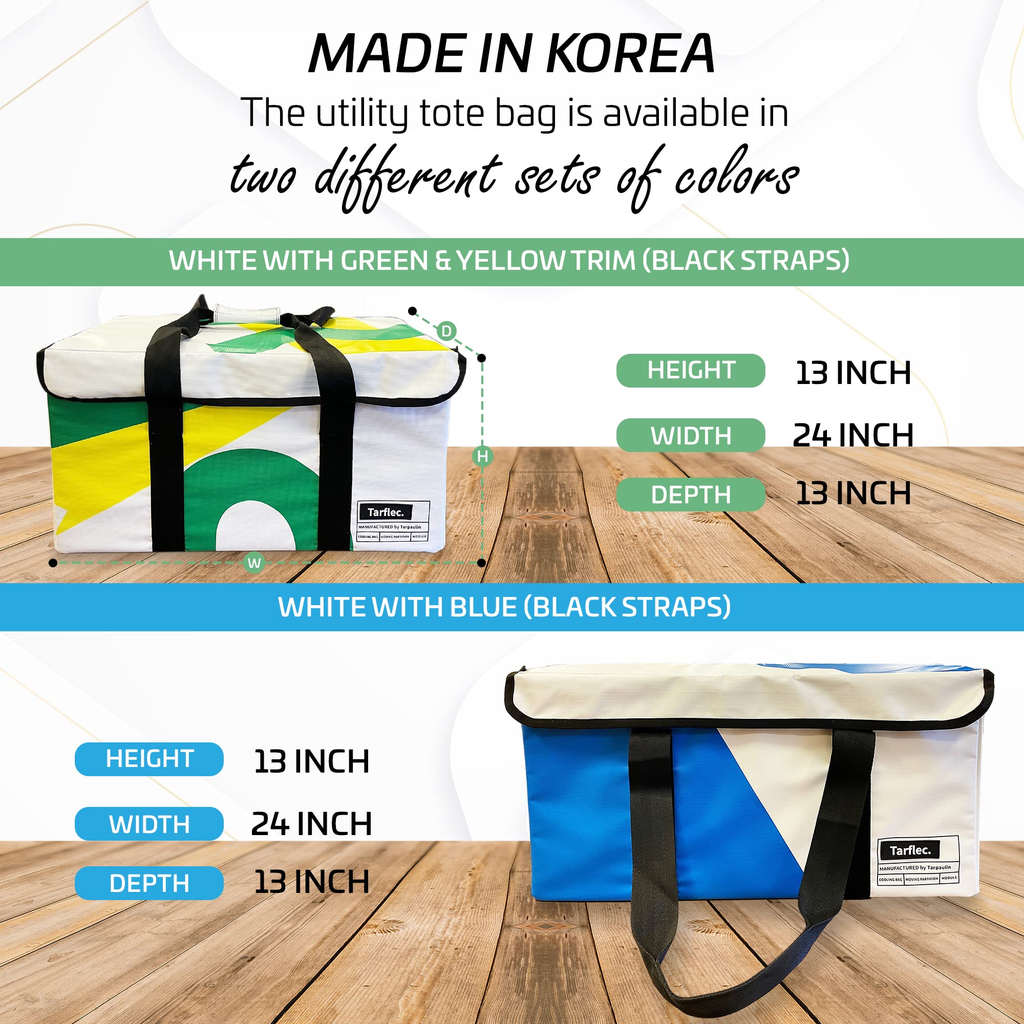 SOUND OF SEOUL Extra Large Utility Tote Bag - Durable Multi-Purpose Shopping Bag, Lightweight & Easy to Carry, Machine Washable Korean Made Tote - Perfect for Grocery Shopping, Beach Trips & Work Commute