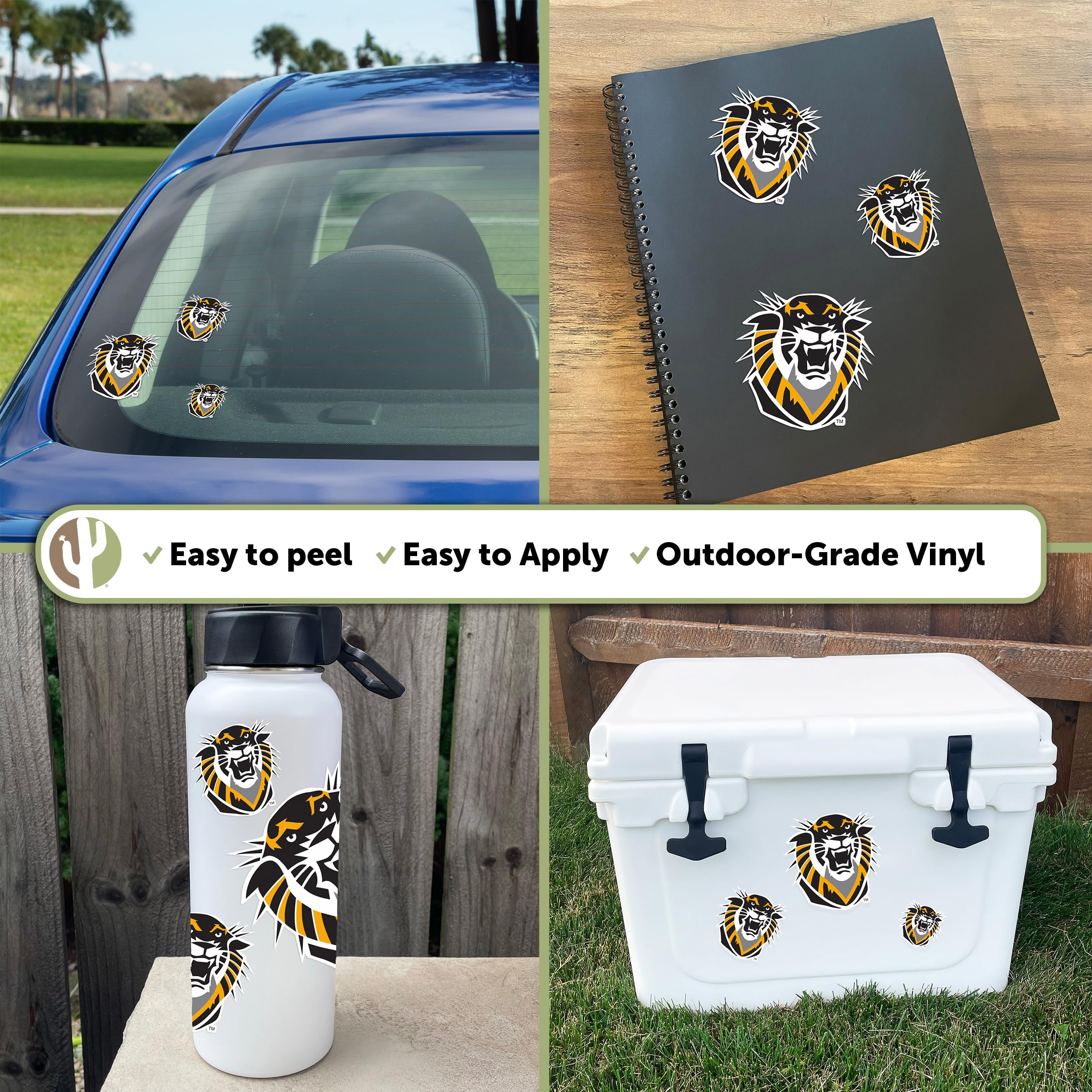 FHSU Tigers NCAA Vinyl Decal Stickers - 3-Pack for Laptop, Water Bottle, Car & Scrapbook - Fort Hays State University Fan Gear | Perfect for Game Day, School Spirit & College Decor