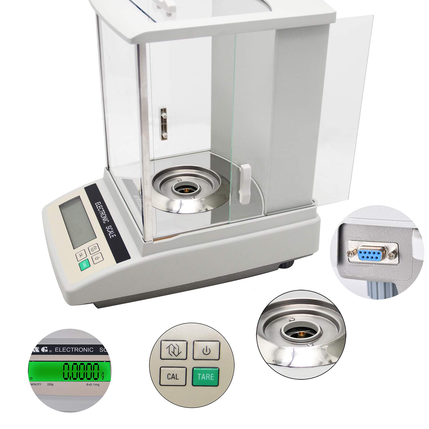 Hanchen 220g x 0.0001g High Precision Digital Analytical Balance Scale - Laboratory Precision Scale for Jewelry, Pharmacy, Chemicals & School Use with Manual Calibration (0.1mg Accuracy, 220V) - Perfect for Gold Weighing, Powder Measurement & Scientific Experiments