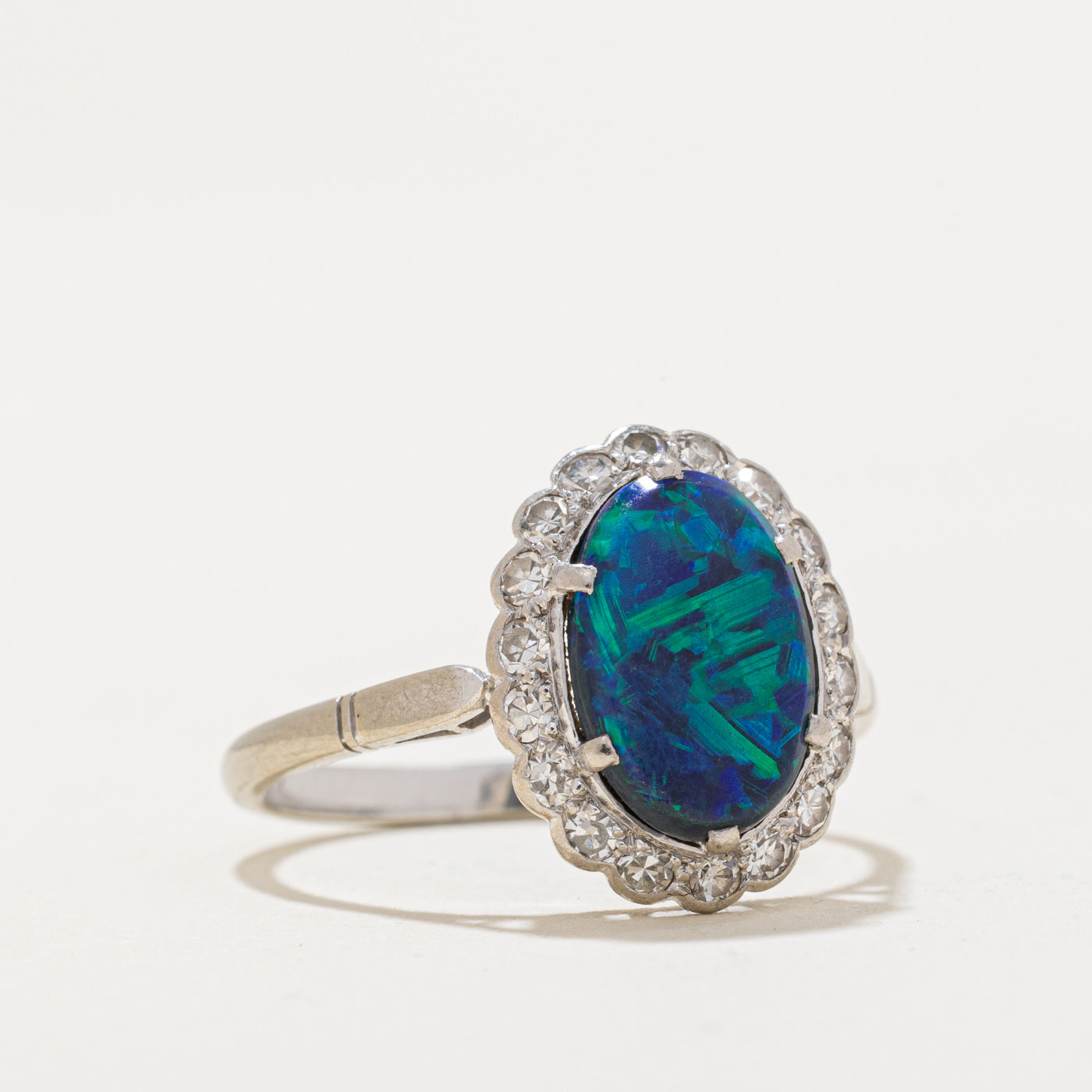 1.30ct Opal & 0.16ctw Diamond Ring - Size 6.5 | Elegant Wedding, Engagement & Anniversary Jewelry Gift for Women