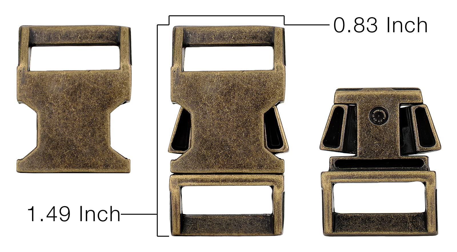 Country Brook Design - 5/8 Inch Contoured Side Release Buckles for Backpacks, Pet Collars & Outdoor Gear | Heavy Duty Plastic Buckles for Straps & Harnesses