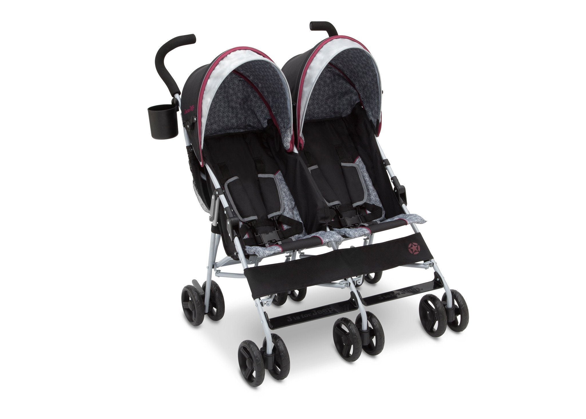 Jeep® Scout Double Stroller - Lightweight & Durable Side-by-Side Baby Stroller for Twins - Perfect for Shopping, Travel & Outdoor Adventures