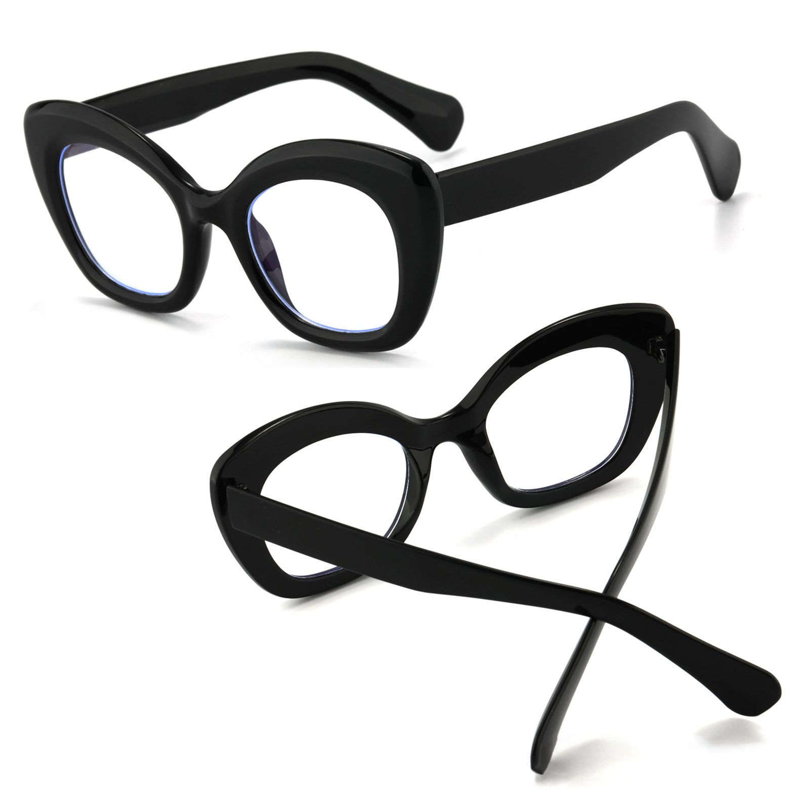 Vintage Large Frame Blue Light Blocking Reading Glasses - Anti Eye Strain for Computer, Office & Book Lovers - Classic Retro Style for Men & Women