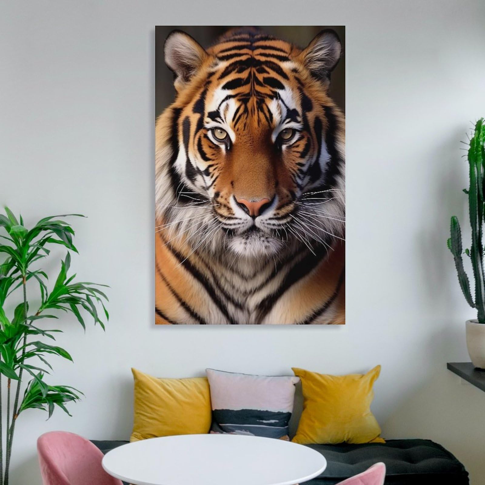 Wild Animal Tiger Portrait Canvas Wall Art - Framed/Unframed 12x18 inch (30x45cm) - Modern Jungle Decor for Bedroom, Living Room, Office - Perfect Gift for Men & Women