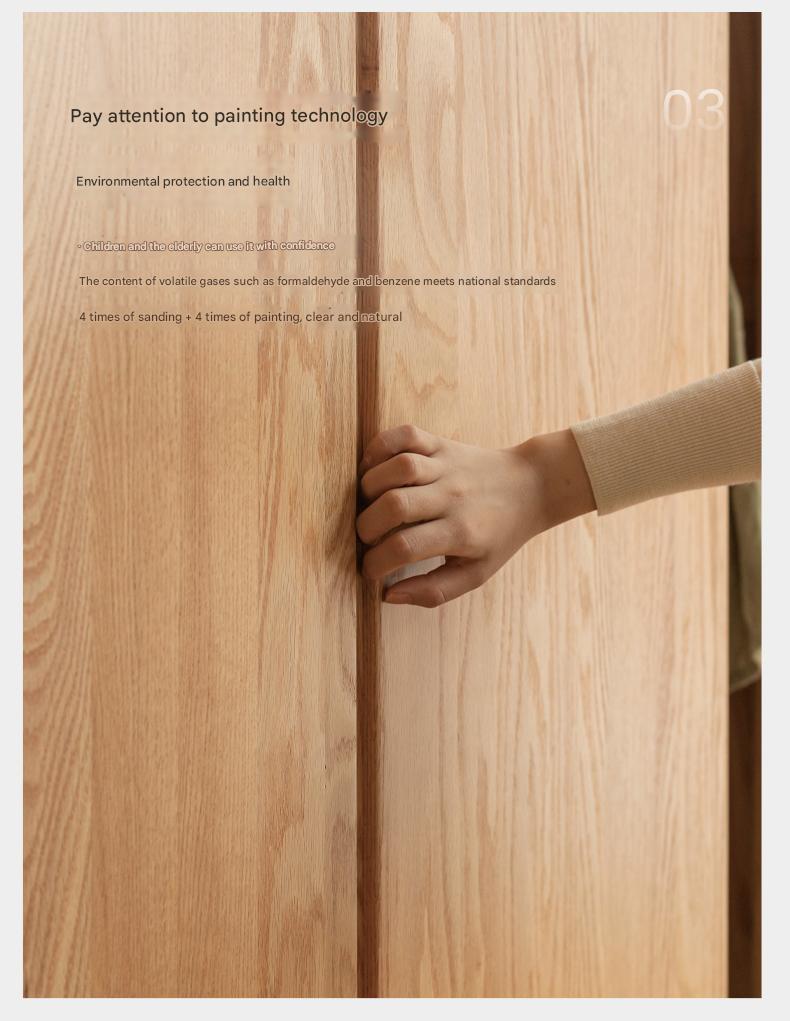 Solid Oak Wood Modern Wardrobe with Ample Storage - Perfect for Bedroom, Living Room, and Office Organization