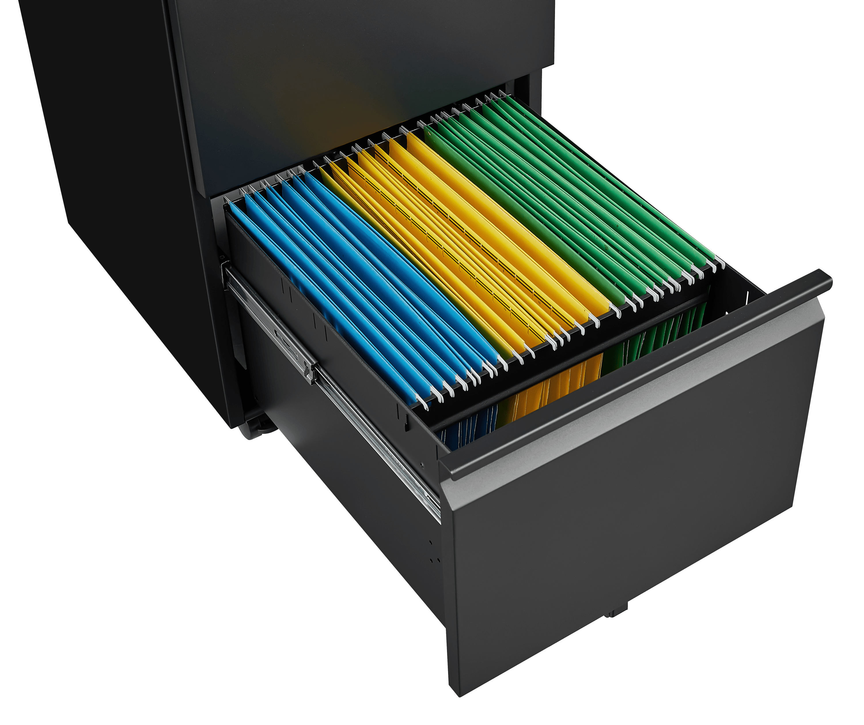 2 Drawer Locking File Cabinet - Metal Under Desk Rolling Storage for Letter, Legal & A4 Documents | Home Office Organization | Mobile Filing Cabinet with Wheels (Black, Assembly Required) | Perfect for Small Spaces & Office Document Storage
