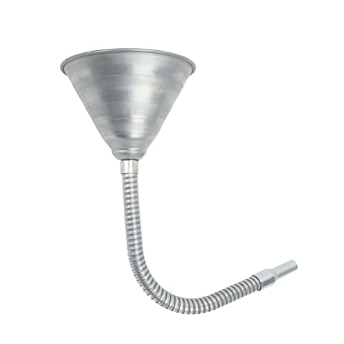 Universal Priming Funnel with Flexible Hose - 330mm/12.99in Carbon Steel Spout for Fuel Transfer, Oil Change & Automotive Maintenance | Durable & Multi-Purpose Filling Funnel