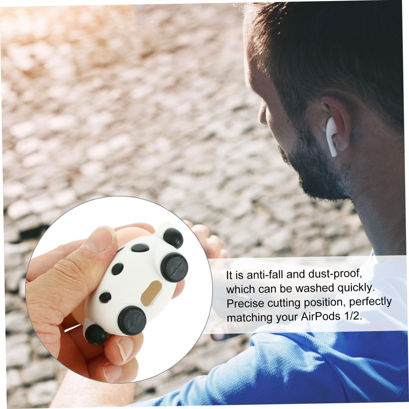 3-Pack Silicone Cow Headphone Case - Cute Earbud Travel Storage Cover with Keychain for AirPods, Wireless Earbuds - Perfect for School, Travel & Daily Use