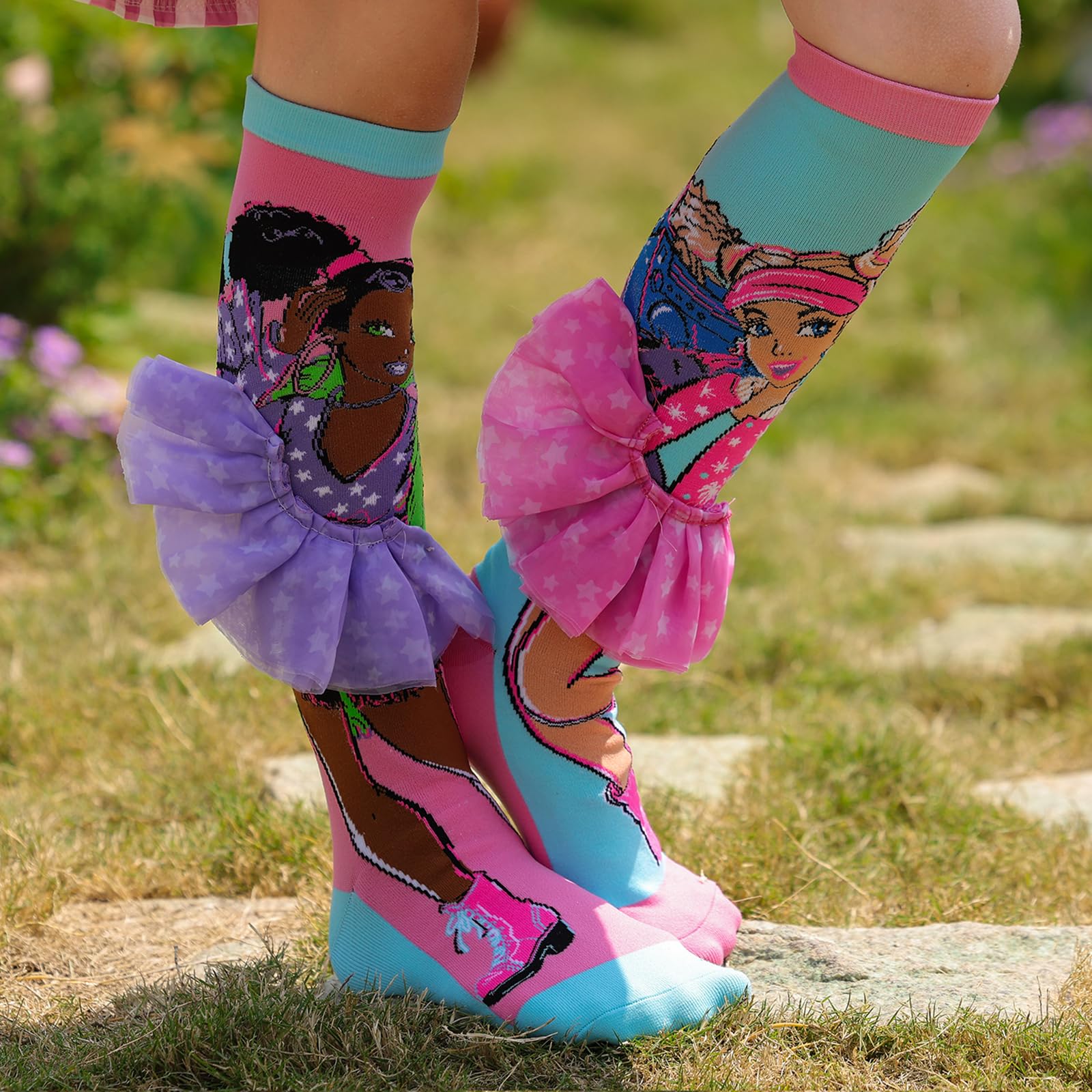 Funky Crazy Socks for Kids - Cute Novelty Stretch Mid to High Socks for Girls - Perfect for School, Parties & Playtime