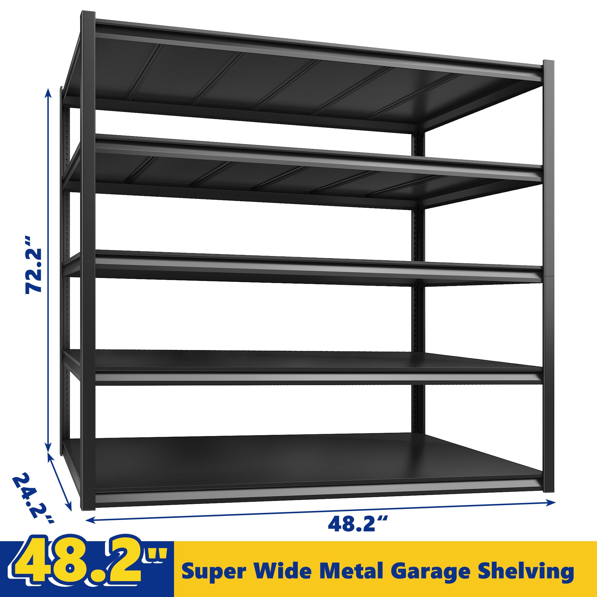 REIBII Heavy Duty Adjustable Metal Shelving Unit 72.2