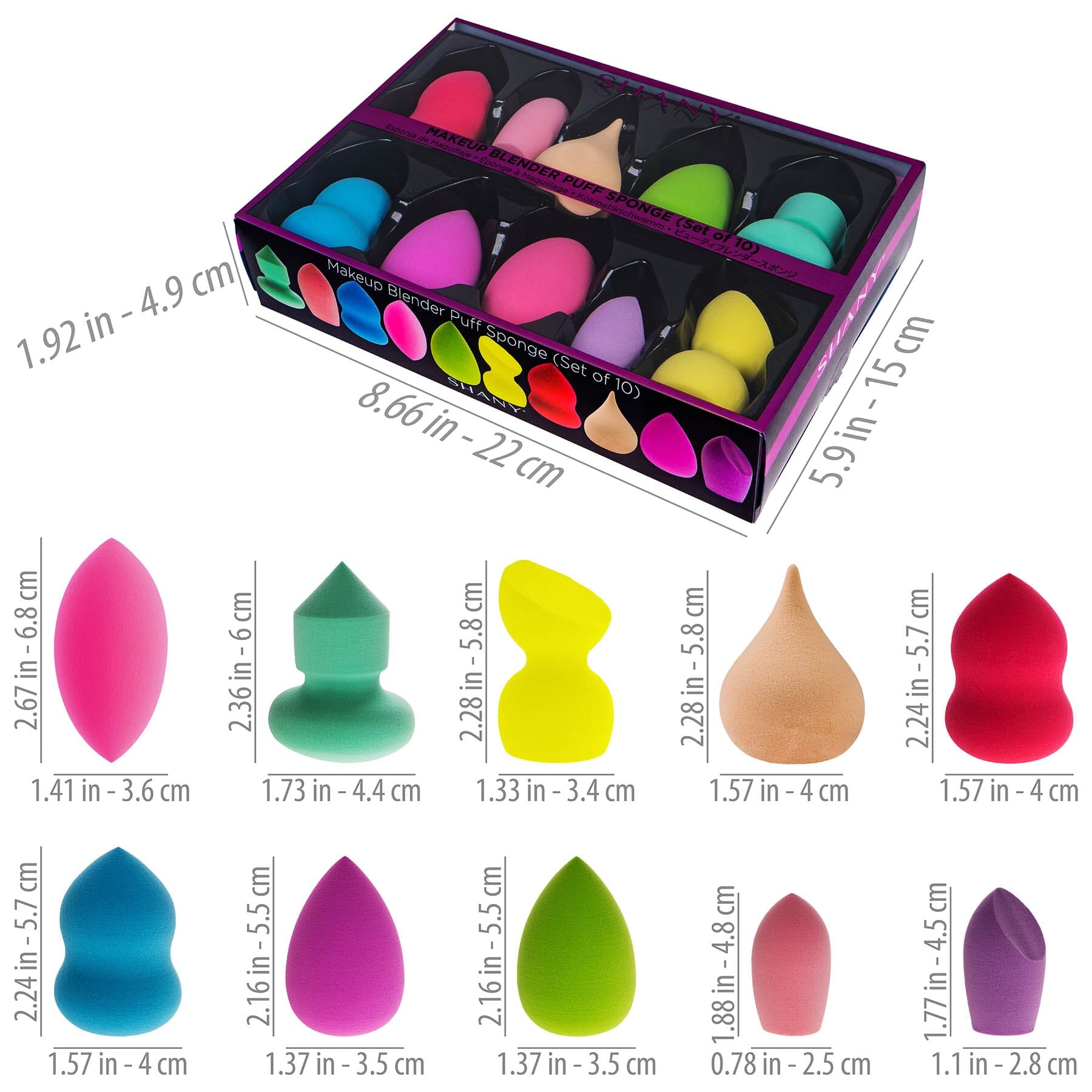 10-Piece Latex-Free Makeup Blender Sponge Set - Soft Beauty Blending Puff for Foundation, Concealer & Powder Application - Perfect for Professional Makeup Artists & Daily Beauty Routine