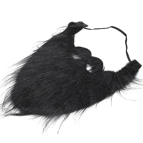Stimulated Fake Beard & Mustache Set - Realistic Large Black Beard for Halloween, Cosplay, School Plays & Costume Parties | Funny Whiskers & Facial Hair Props for Men & Women