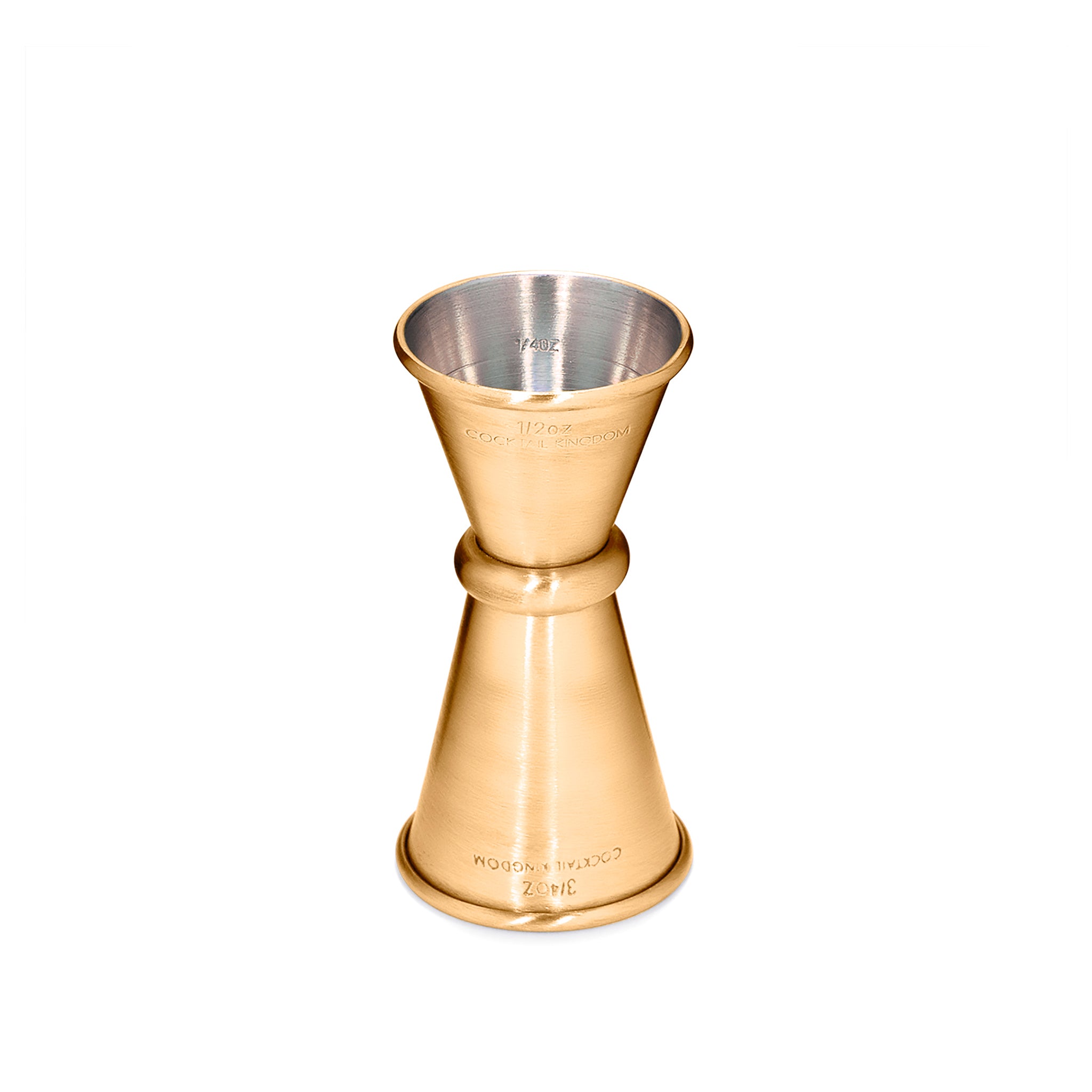 Premium Japanese Style Jigger - Gold Plated Cocktail Measuring Tool (½oz & ¾oz) - Perfect for Mixing Martinis, Old Fashioned & Craft Cocktails at Home Bars