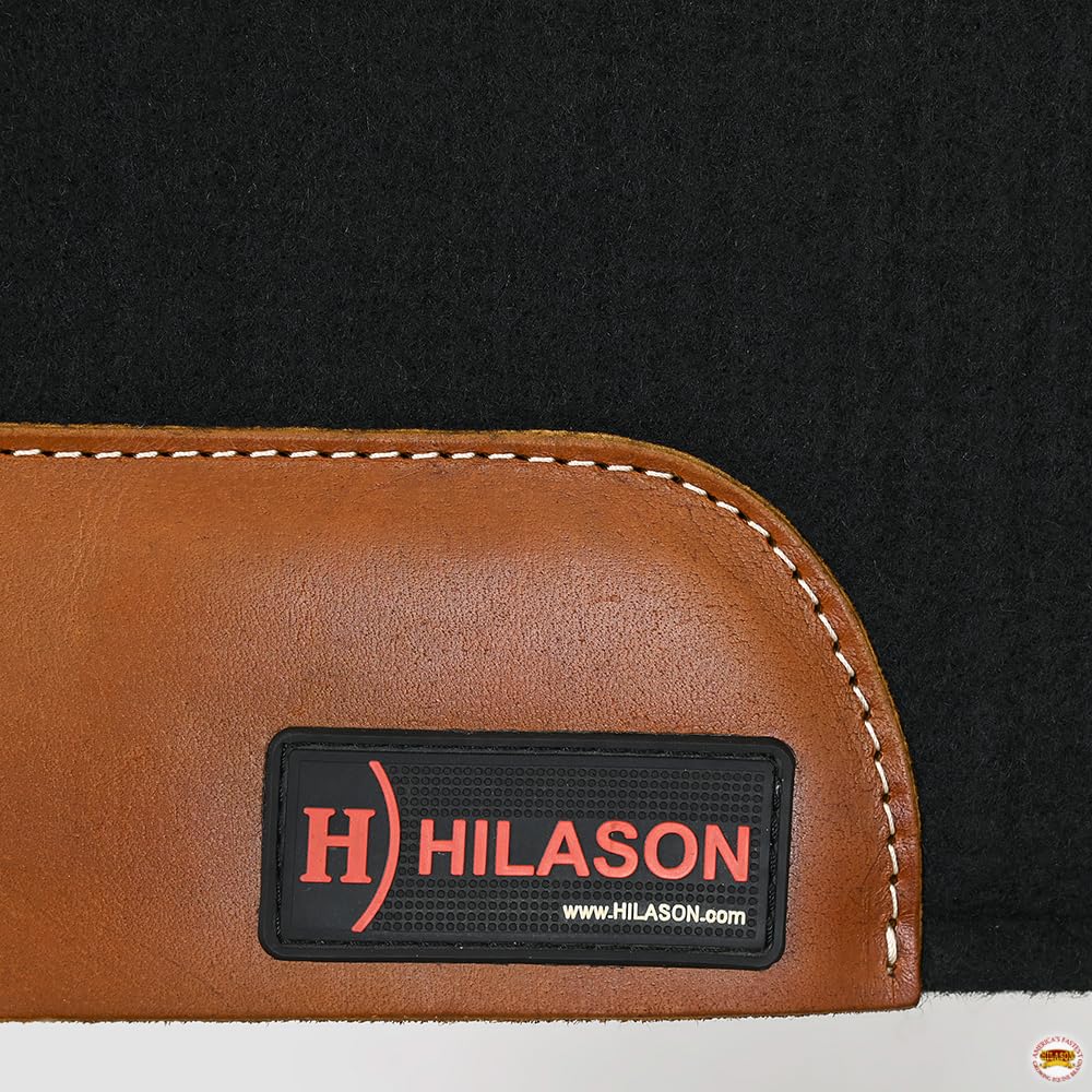 HILASON 32X32 Western Contoured Horse Saddle Pad - Wool Felt Square Black for Trail Riding & Ranch Work | Western Saddle Pads for Comfort & Durability | Perfect for Show, Training & Leisure Riding