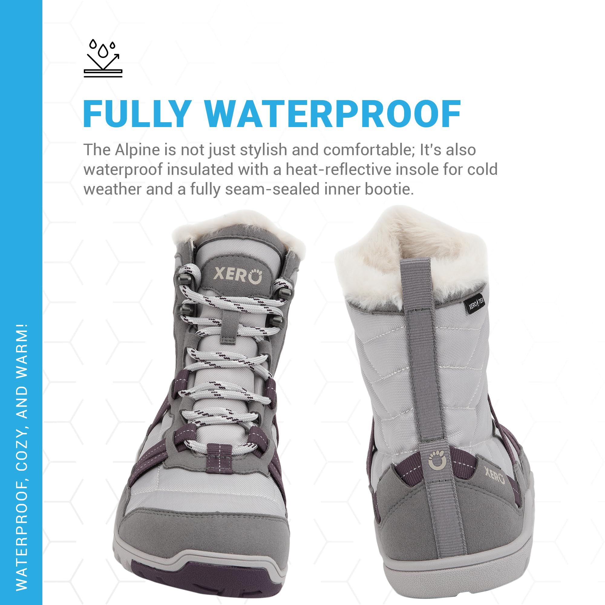 Xero Shoes Alpine Snow Boot - Women's Waterproof Insulated Winter Boots for Hiking, Snowshoeing & Cold Weather Outdoor Activities