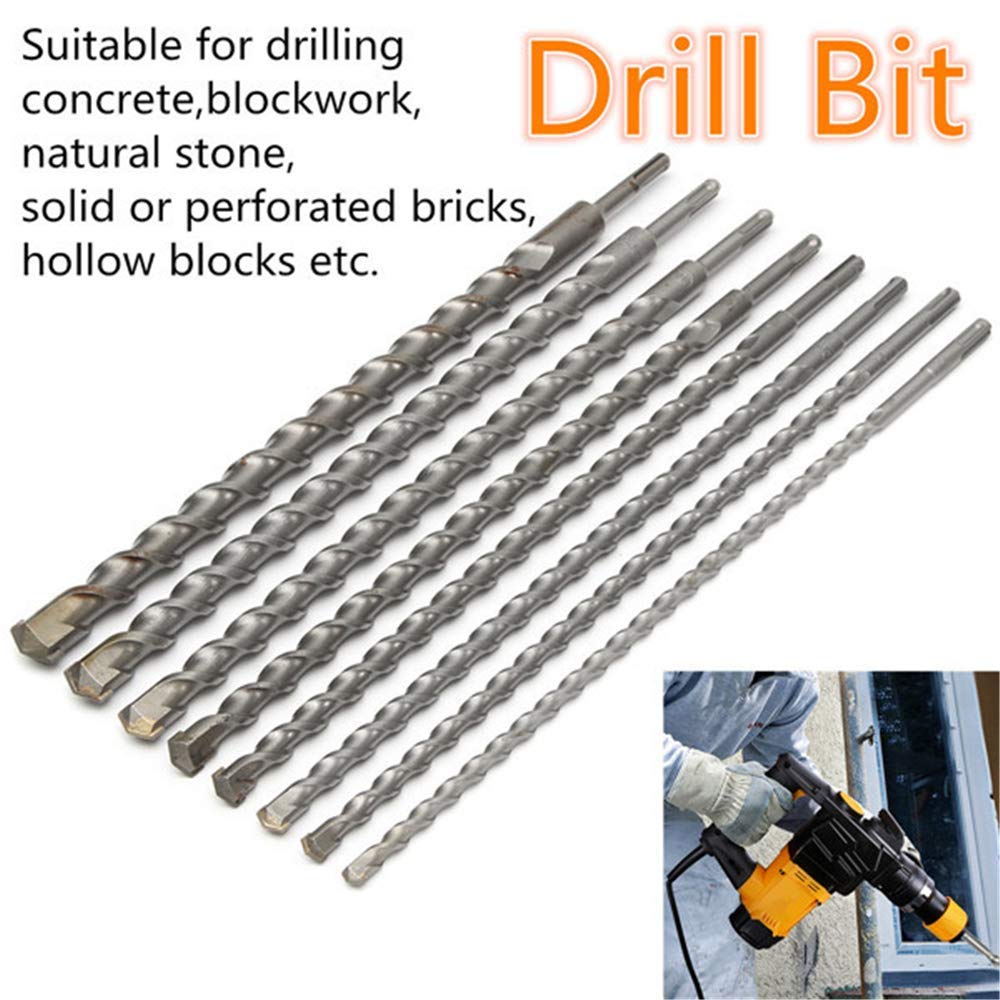 **SDS Plus Masonry Hammer Drill Bit 450mm - Tungsten Carbide Tip for Concrete, Brick & Stone - Heavy Duty Hammer Drill Tool for Professional & DIY Projects**