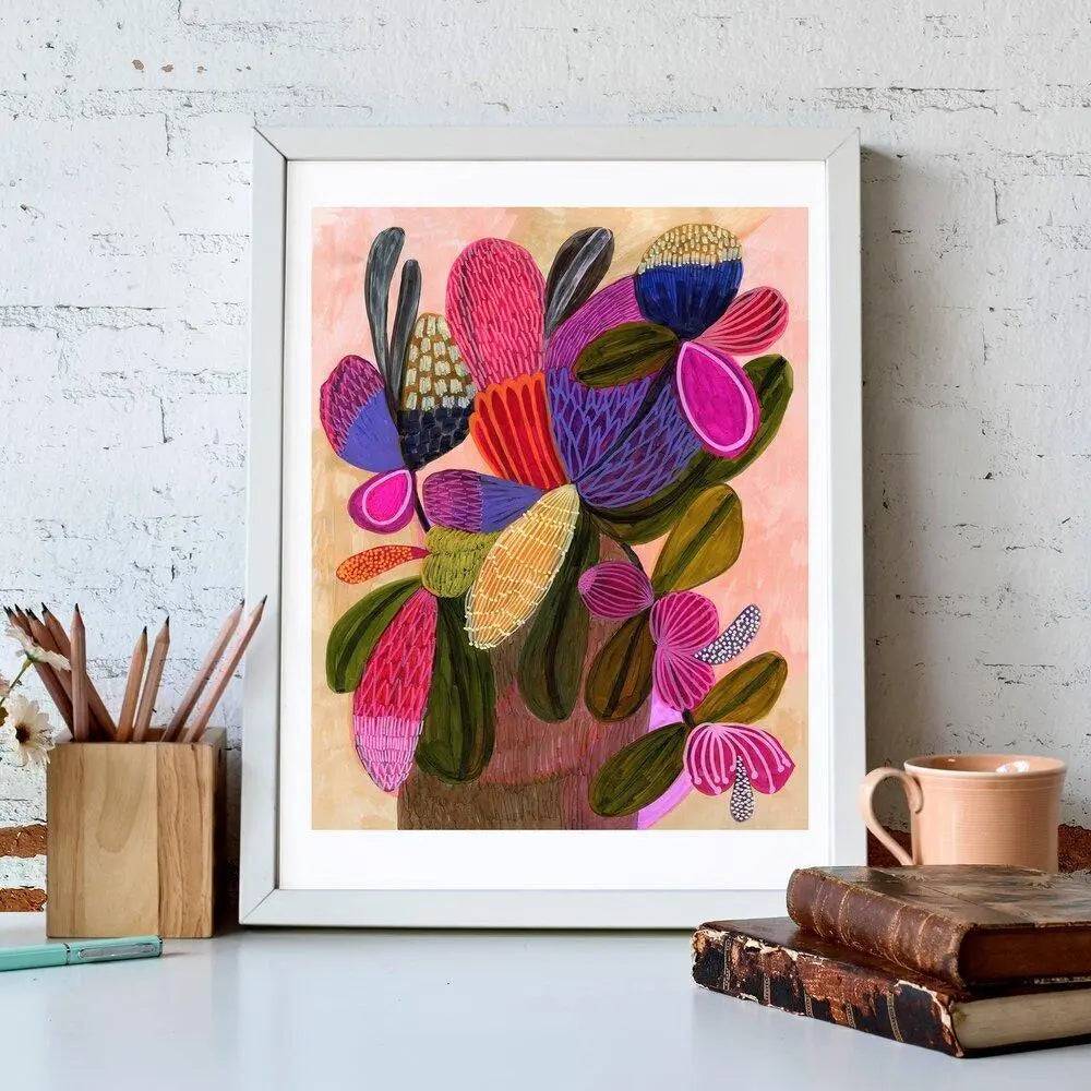 Wild Bunch Modern Still Life Art Print - Contemporary Wall Decor for Living Room, Bedroom & Office - Perfect for Home & Office Decoration