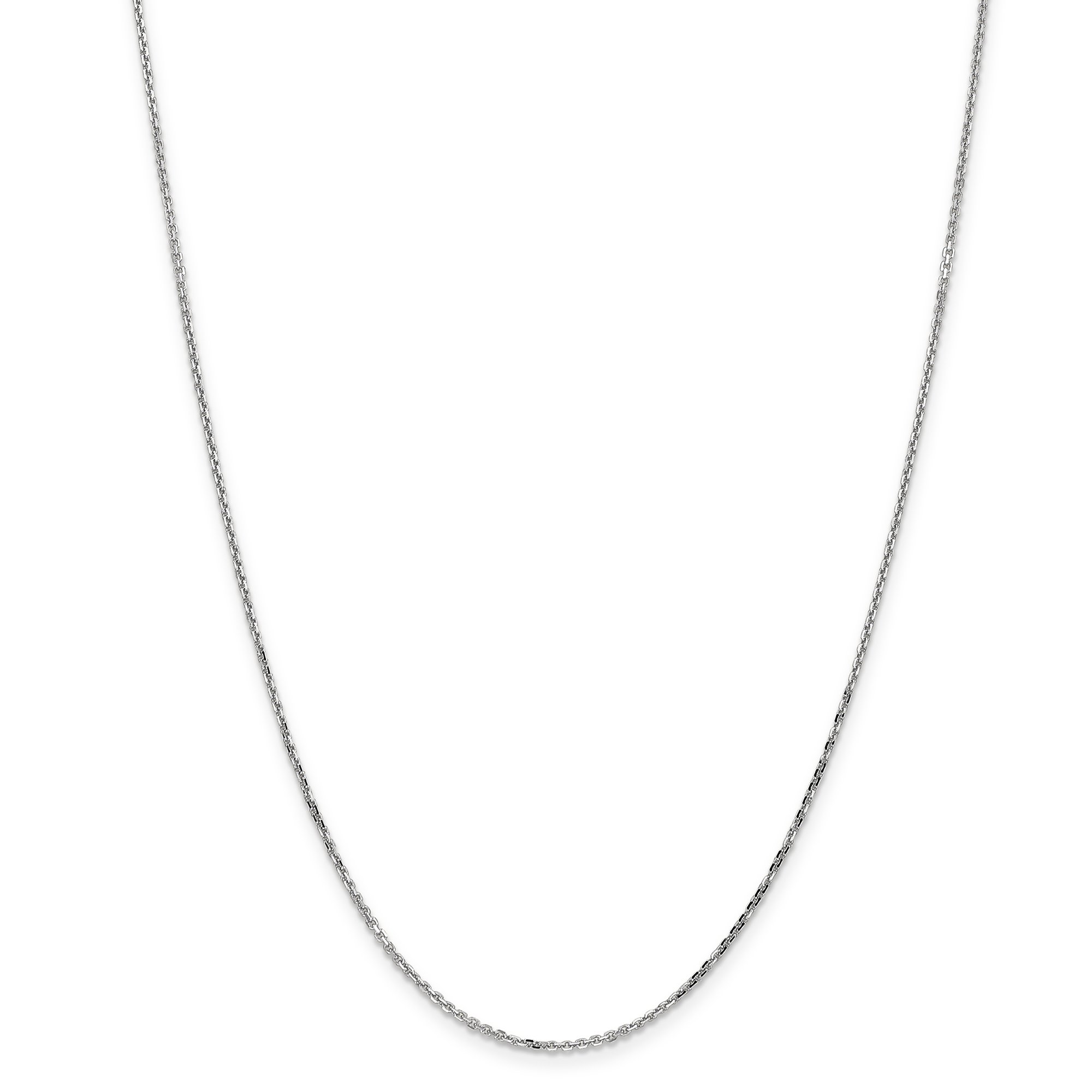 10K White Gold 1.40mm Diamond-Cut Cable Chain Necklace - Elegant Layering Piece for Women, Perfect for Everyday Wear & Special Occasions