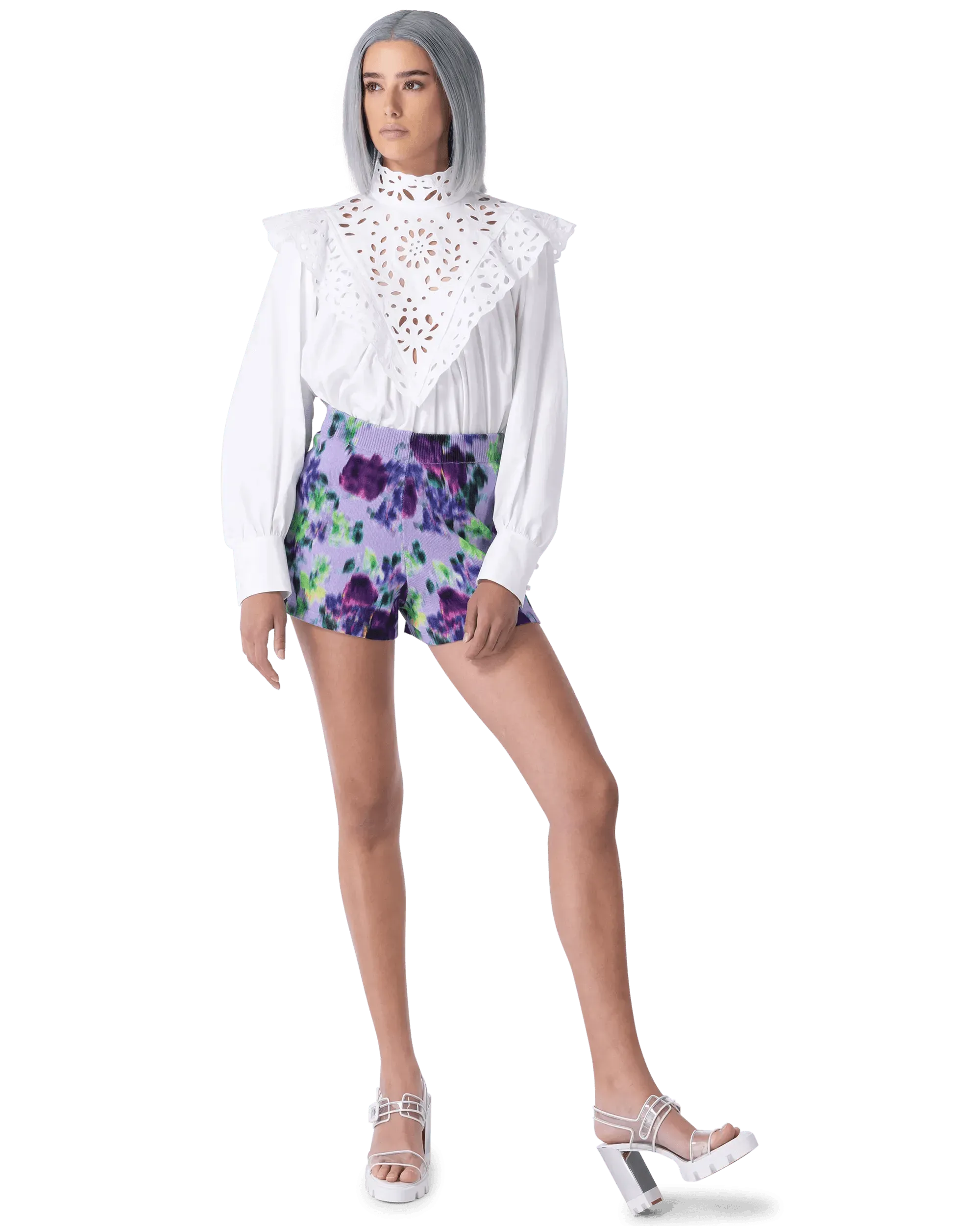 Embroidered Long Sleeve Blouse for Women - Elegant Floral Lace Top - Comfortable Office & Party Wear - Perfect for Work, Date Night & Special Occasions