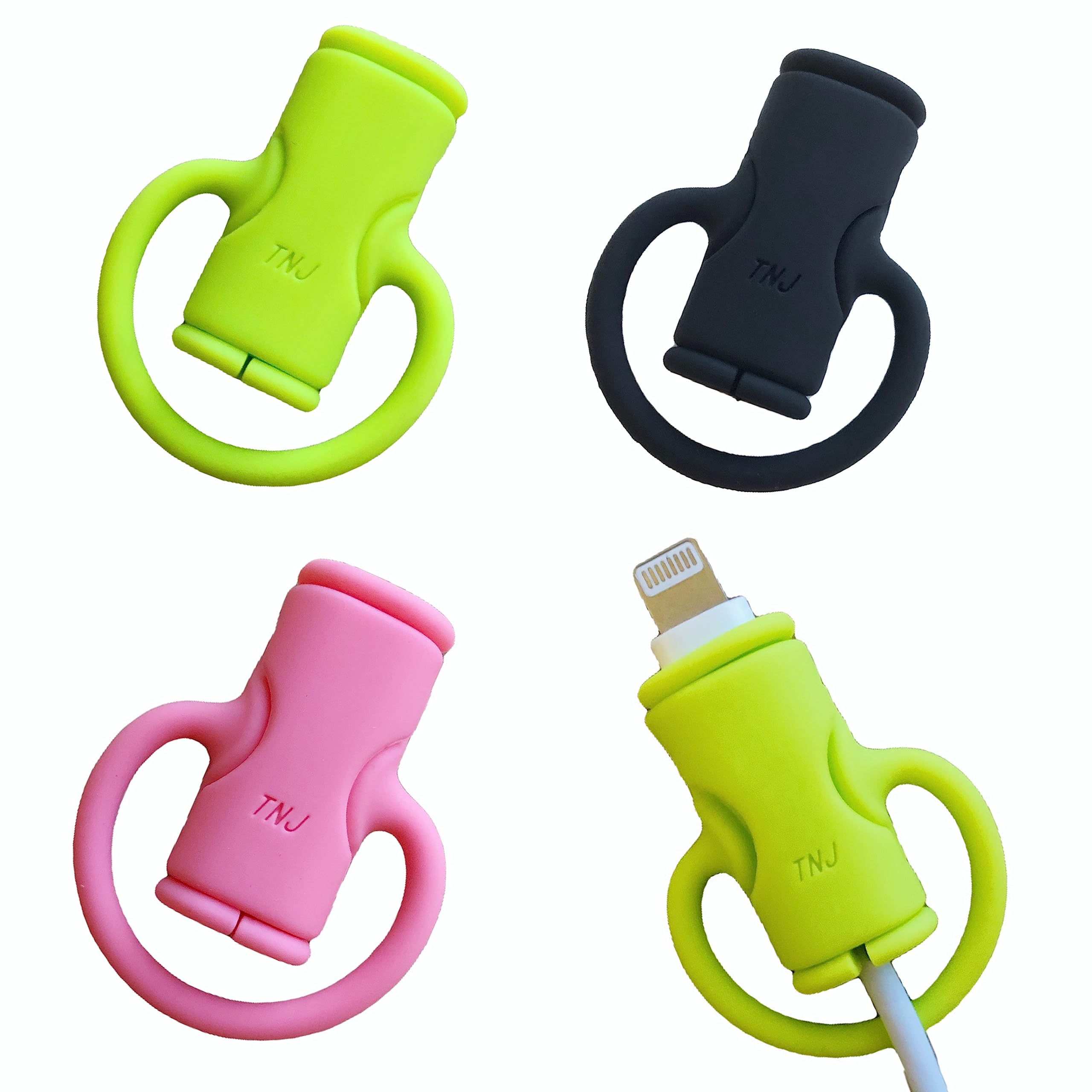 2 in 1 Silicone Data Cable Protector Cover - Cute Charging Cord Winder for iPhone, Android, USB Cables (3 Pack) - Phone Charger Cable Saver for Women, Girls & Kids - Perfect for Home, Office, Travel & School Use
