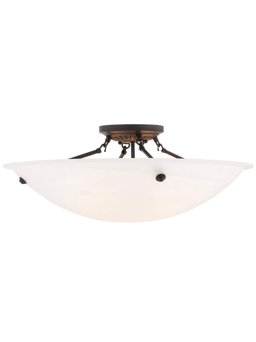 Livex Lighting 4275-07 Oasis 4-Light Bronze Ceiling Mount Fixture - Perfect for Dining Room, Bedroom or Living Room Lighting