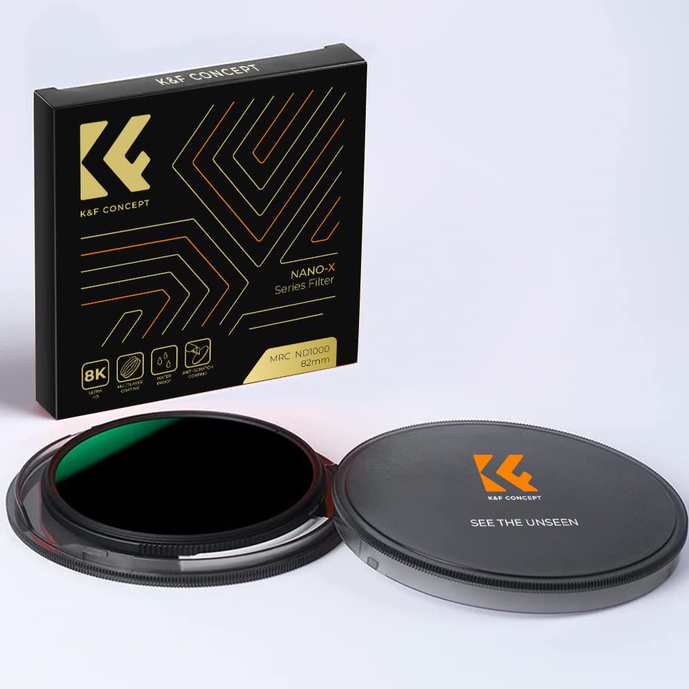K&F Concept 112mm ND1000 (10-Stop) Fixed Neutral Density Lens Filter with 28 Multi-Layer Nano-X Coatings - Compatible with Nikon Z 14-24mm f/2.8S for Landscape, Long Exposure & Time-Lapse Photography
