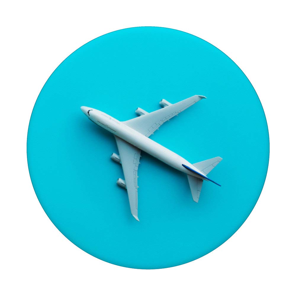 Blue Airplane Phone Grip - Swappable PopSockets PopGrip for Smartphones | Perfect for Travel, Commuting & Everyday Use