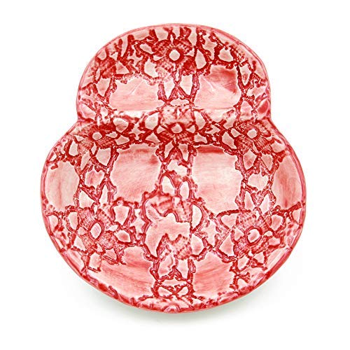 Hand-Painted Traditional Portuguese Ceramic Olive Dish - Authentic Red Clay Serving Plate for Tapas, Appetizers & Mediterranean Cuisine | Perfect for Dinner Parties, Charcuterie Boards & Home Decor