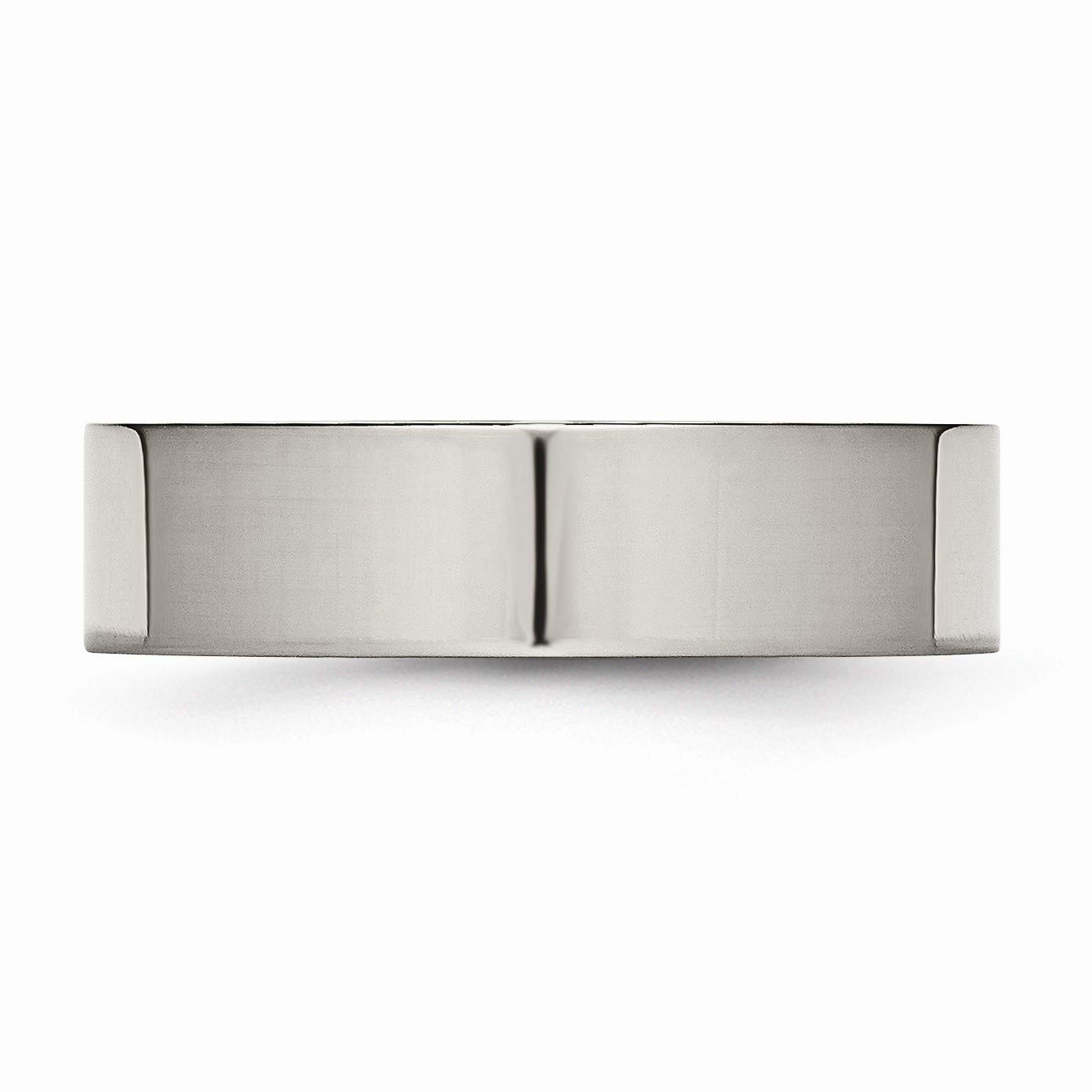 The Black Bow Titanium 6mm Polished Flat Standard Fit Band - Perfect for Men’s Everyday Wear and Formal Occasions