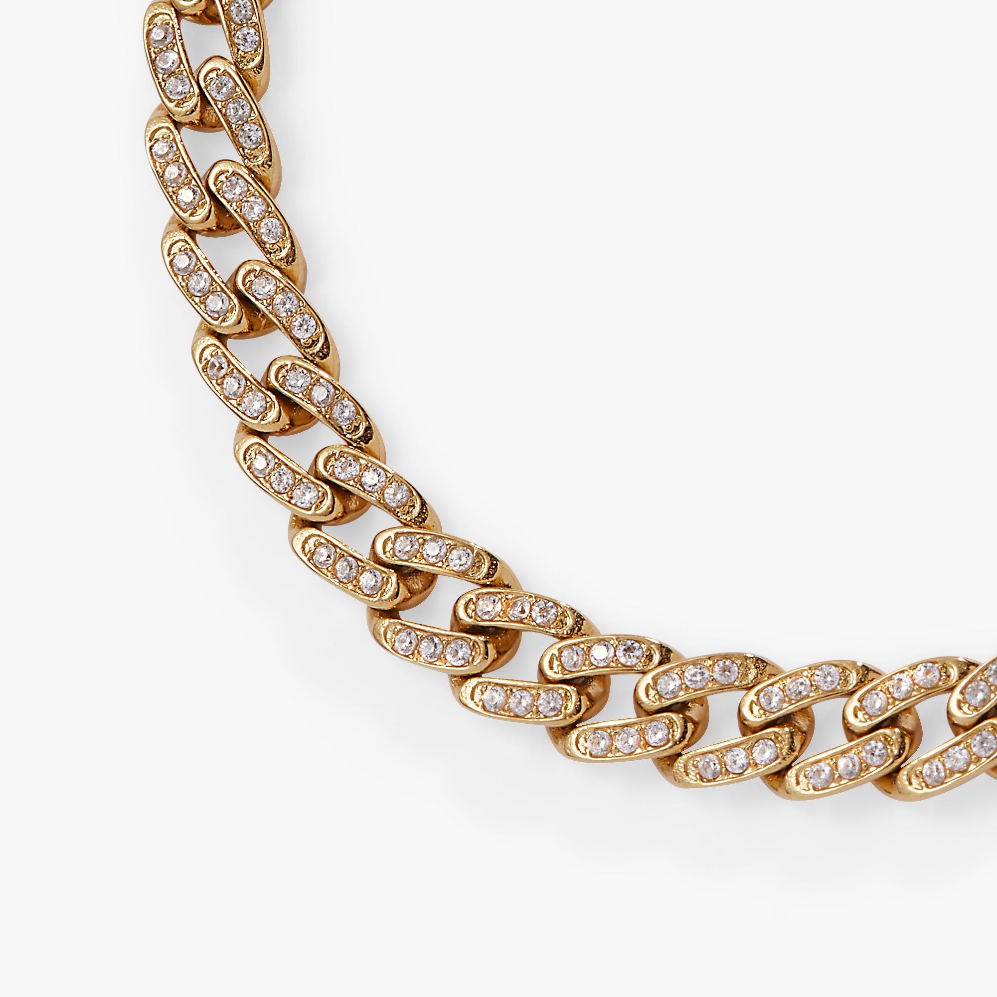 Sparkling Crystal Pave Curb Chain Bracelet for Women - Elegant Layered Jewelry for Daily Wear, Parties & Special Occasions
