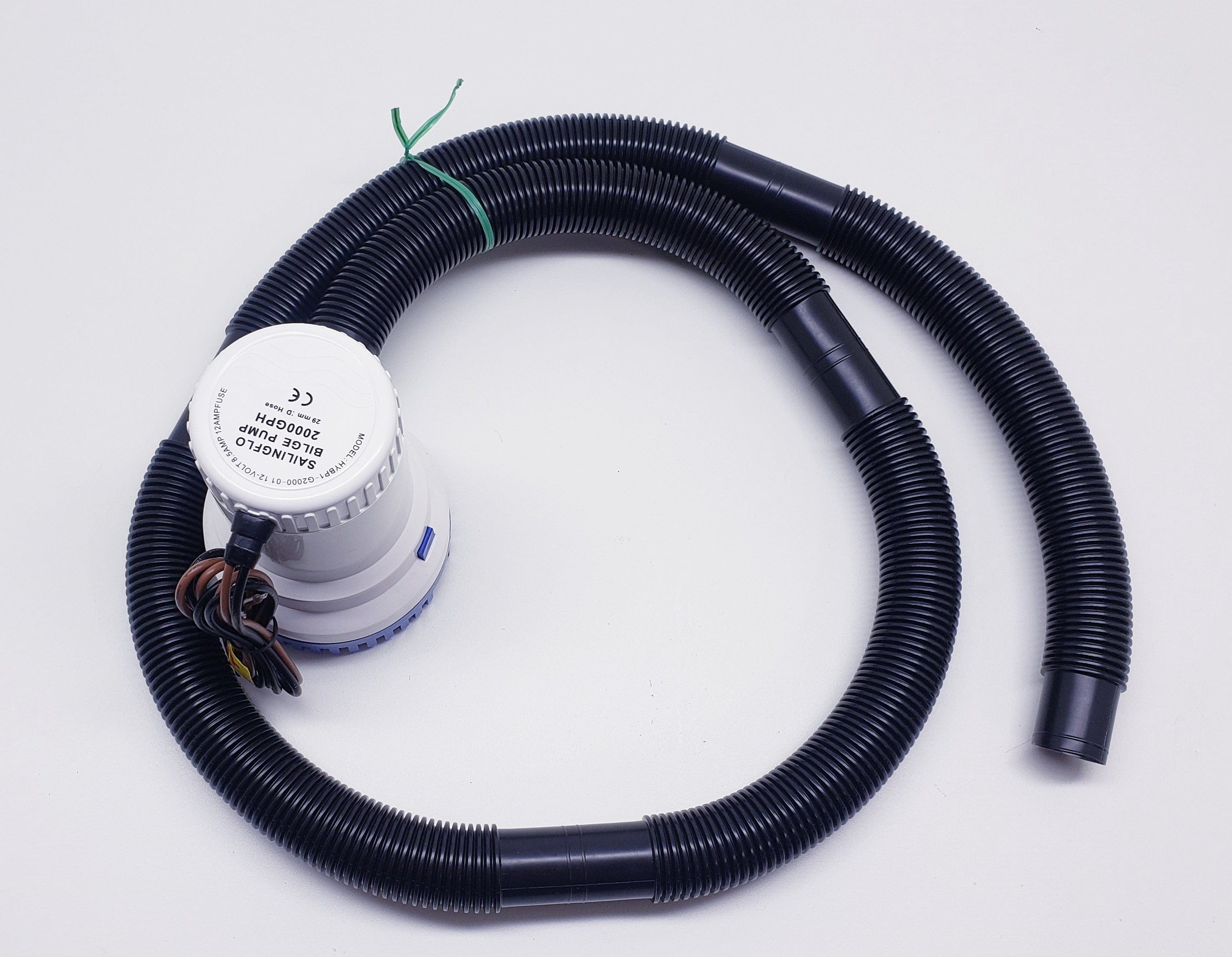 2000 GPH Bilge Pump with 5 ft Hose - High Capacity Marine Water Pump for Boats, Yachts, and Emergency Flooding