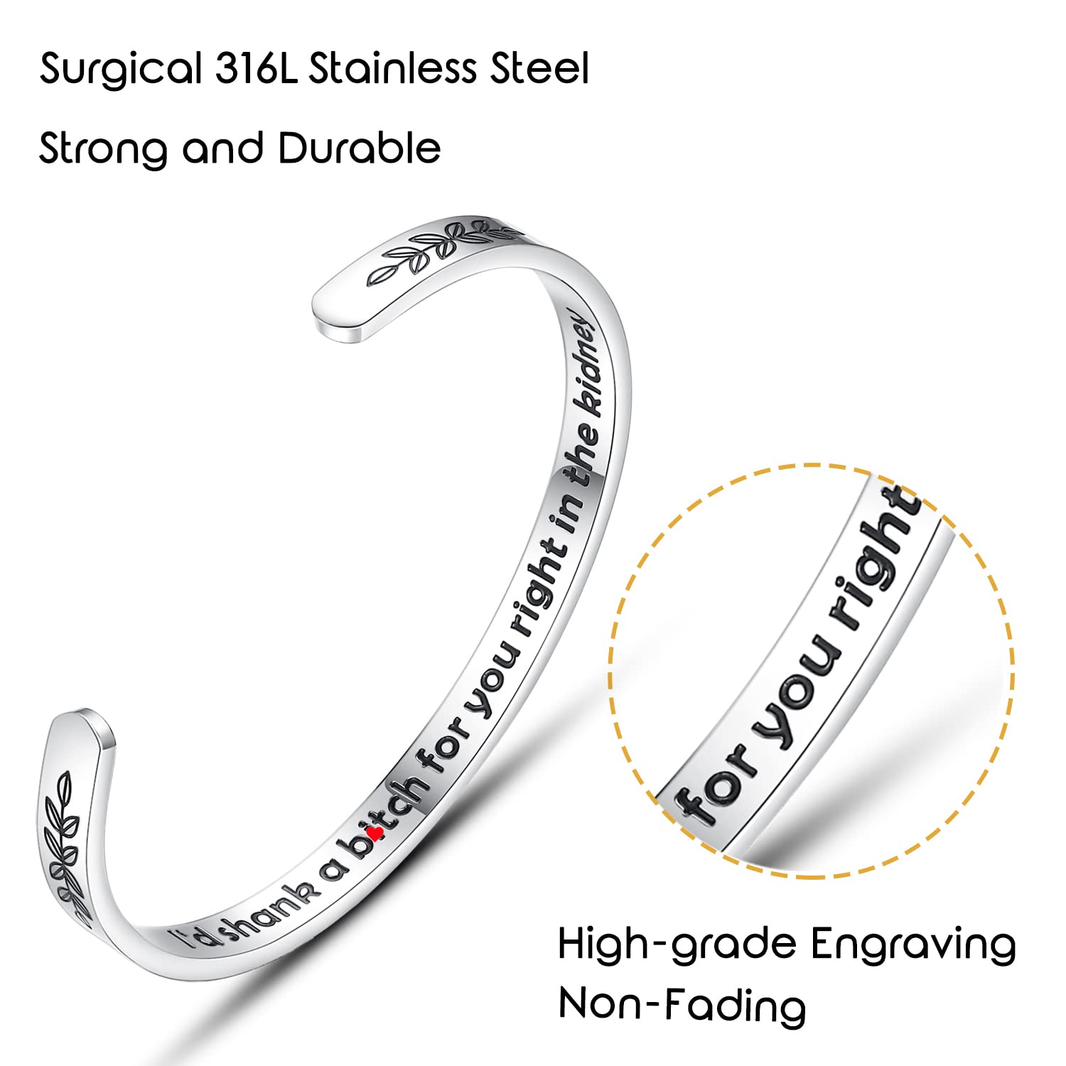 Personalized Cuff Bracelets for Women & Girls - Best Friend, Sister, Mom, Daughter, Granddaughter, Cousin - Custom Jewelry for Birthday, Mother's Day, Christmas, Easter Gifts - Perfect for Everyday Wear, Special Occasions & Gifting