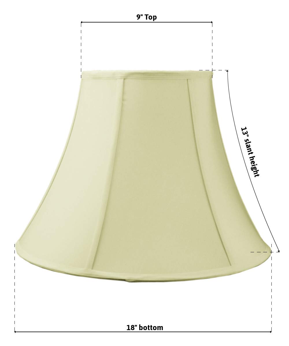 9x18x13.5 Inch Egg Shell Shantung Bell Lampshade with Slip Uno Fitter - Perfect for Table Lamps, Floor Lamps & Home Decor Lighting