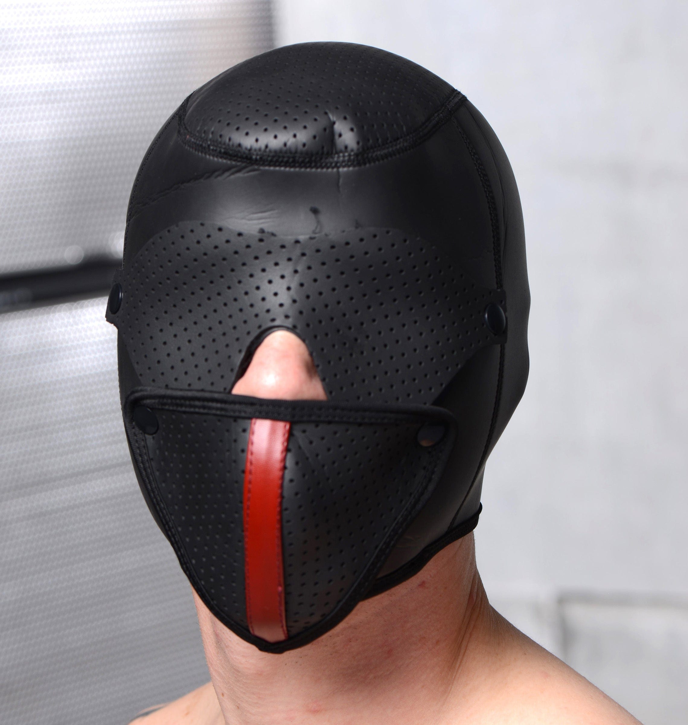 Scorpion Hood with Removable Blindfold & Face Mask - Halloween Costume Accessory for Cosplay, Horror Parties & BDSM Roleplay