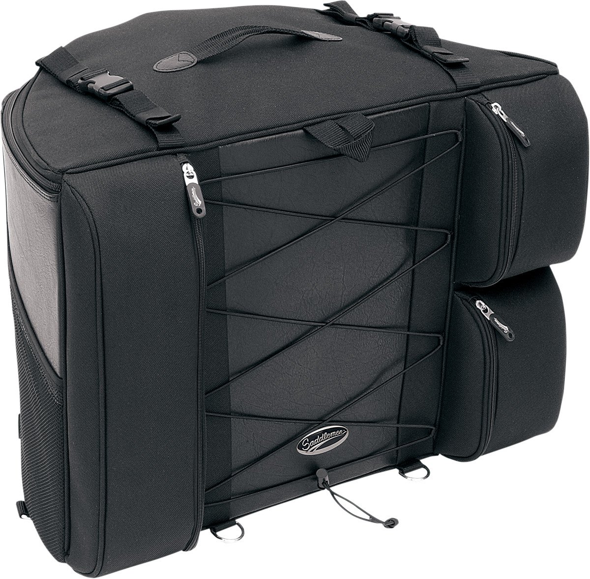 Saddlemen 3501-0322 Black Motorcycle Dresser Back Seat Bag - Waterproof Storage for Harley Davidson, Touring & Cruiser Bikes - Perfect for Road Trips & Daily Commutes