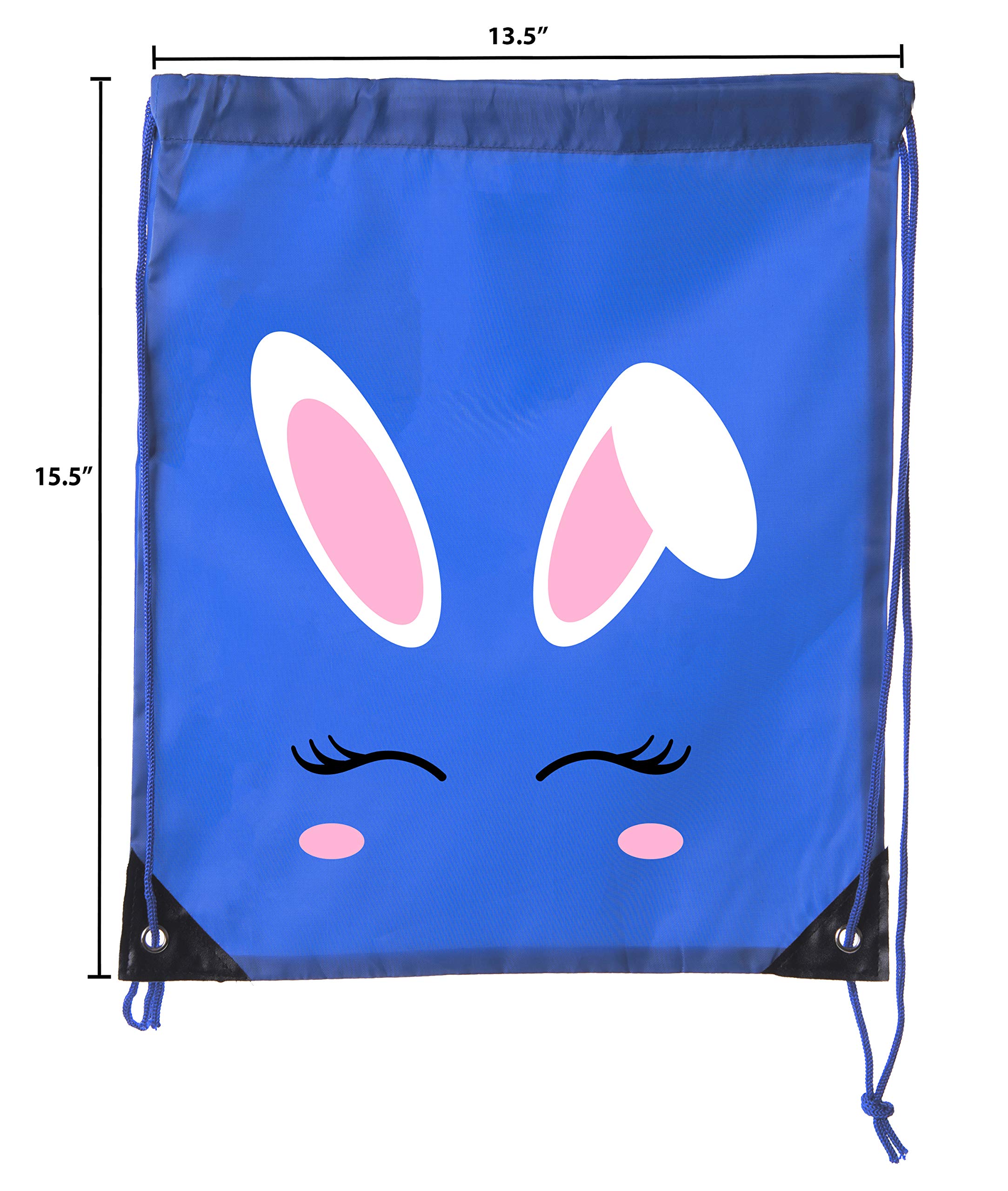 Easter Basket Bags with Bunny Face - Bulk Drawstring Backpacks for Easter Party Favors & Goodie Bags | Perfect for Easter Egg Hunts, Classroom Treats & Spring Celebrations
