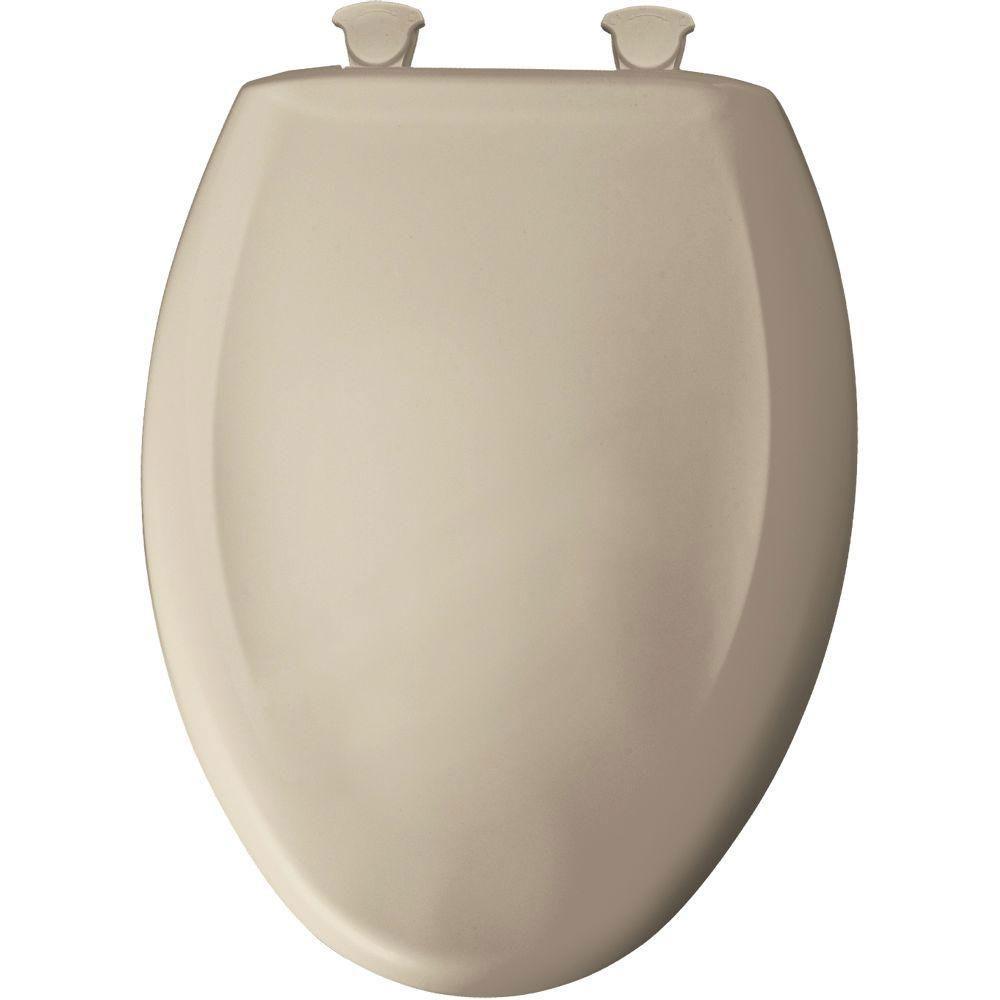 Bemis Slow Close STA TITE Elongated Closed Front Toilet Seat in Creme 529775 - Durable Soft-Close Toilet Seat for Bathroom Upgrade, Perfect for Home & Commercial Use