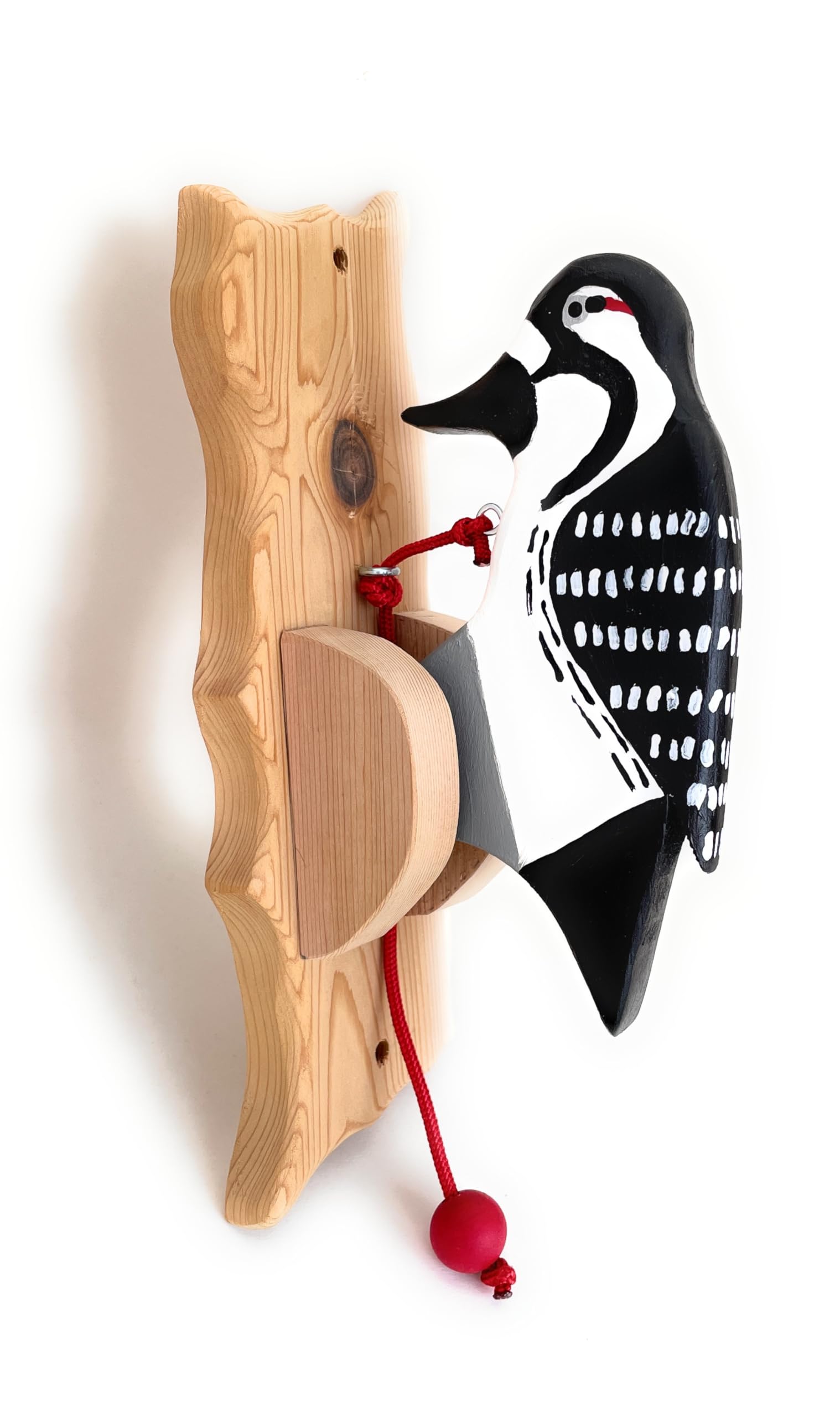 Handmade Red-Cockaded Woodpecker Themed Door Knocker - Solid Brass Bird-Shaped Decorative Door Knocker for Home & Garden - Perfect for Cabin, Cottage, and Rustic Style Entryways
