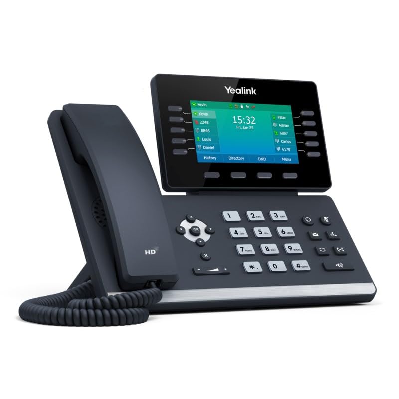 Yealink T54W IP Phone with Power Adapters - HD VoIP Business Phone for Office, Call Center & Remote Work
