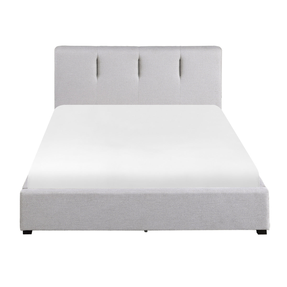 Aitana Queen Size Platform Bed Frame with Granite Finish - Modern Minimalist Bedroom Furniture for Small Spaces & Guest Rooms