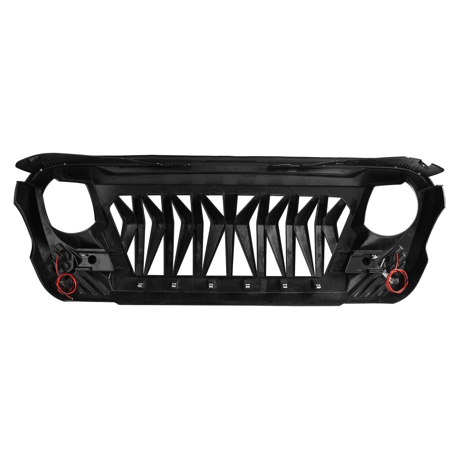 Hooke Road JL/JT Front Grill Cover Shark Grille Guard with Amber Signal Lights for Jeep Wrangler JL JLU & Gladiator JT 2018-2025 | Off-Road Protection & Stylish Upgrade for Adventure Enthusiasts